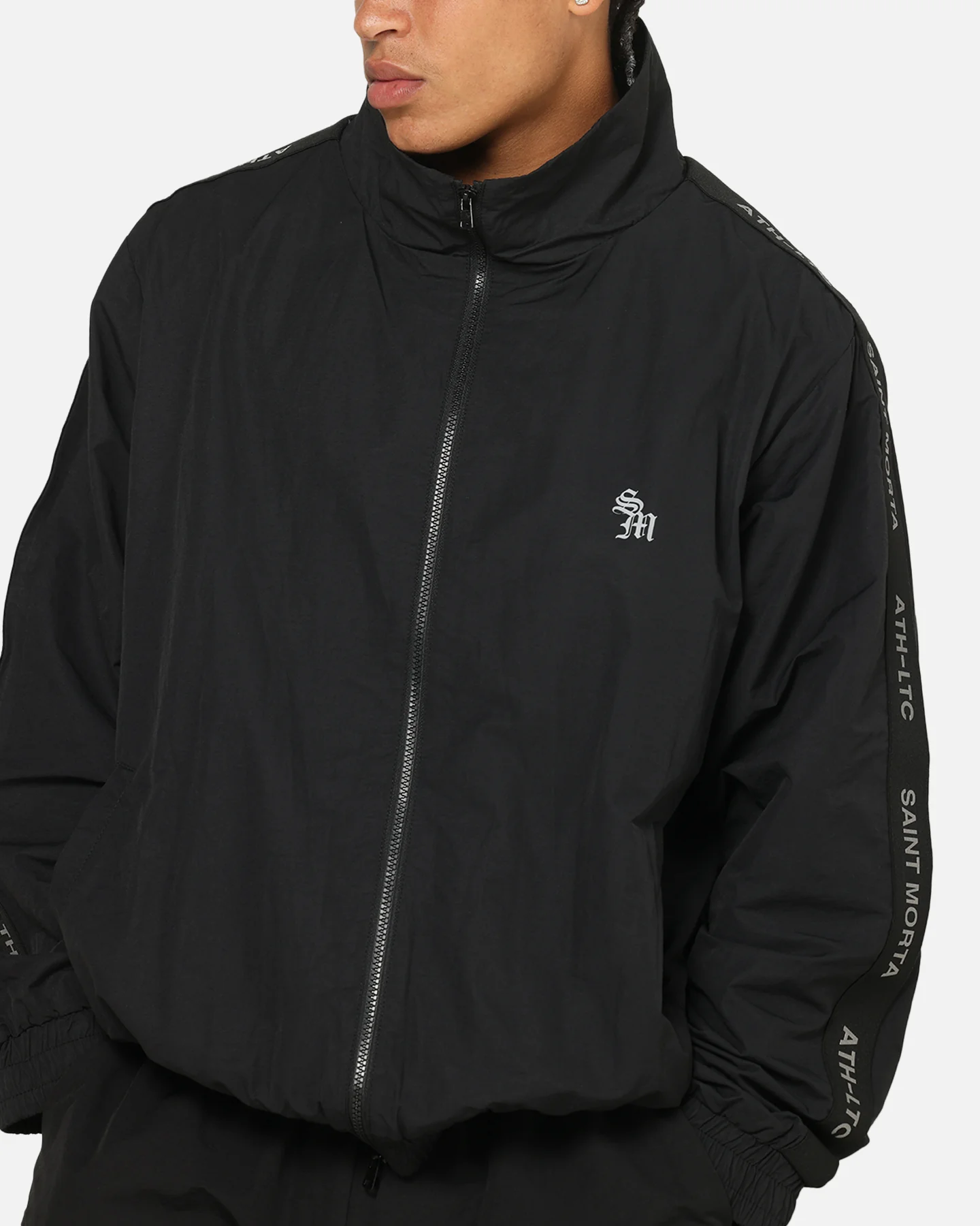 Saint Morta Athltc Zip Jacket Dark Black/White