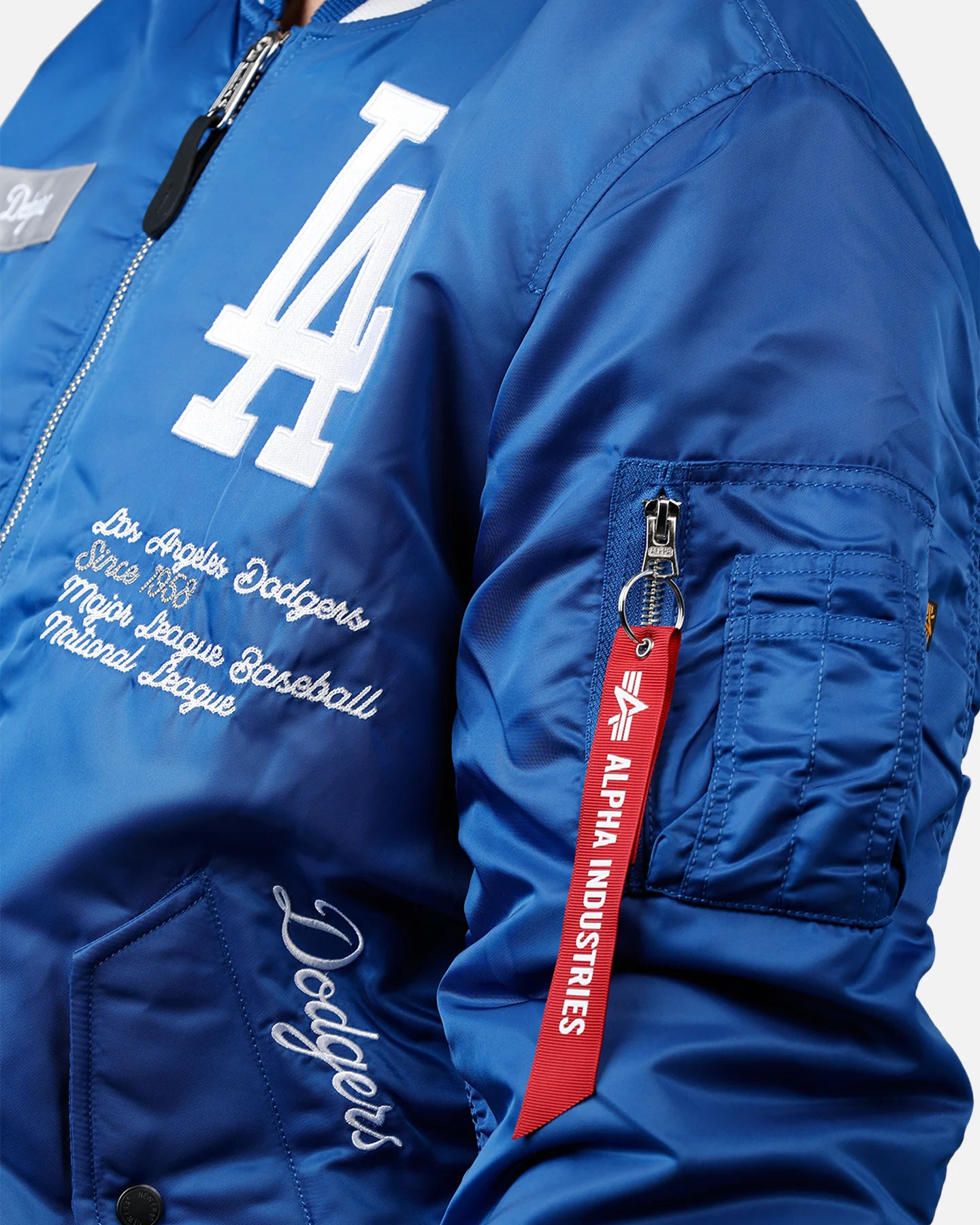 New Era X Alpha Series X MLB Los Angeles Dodgers MA-1 Bomber Jacket Dark Royal