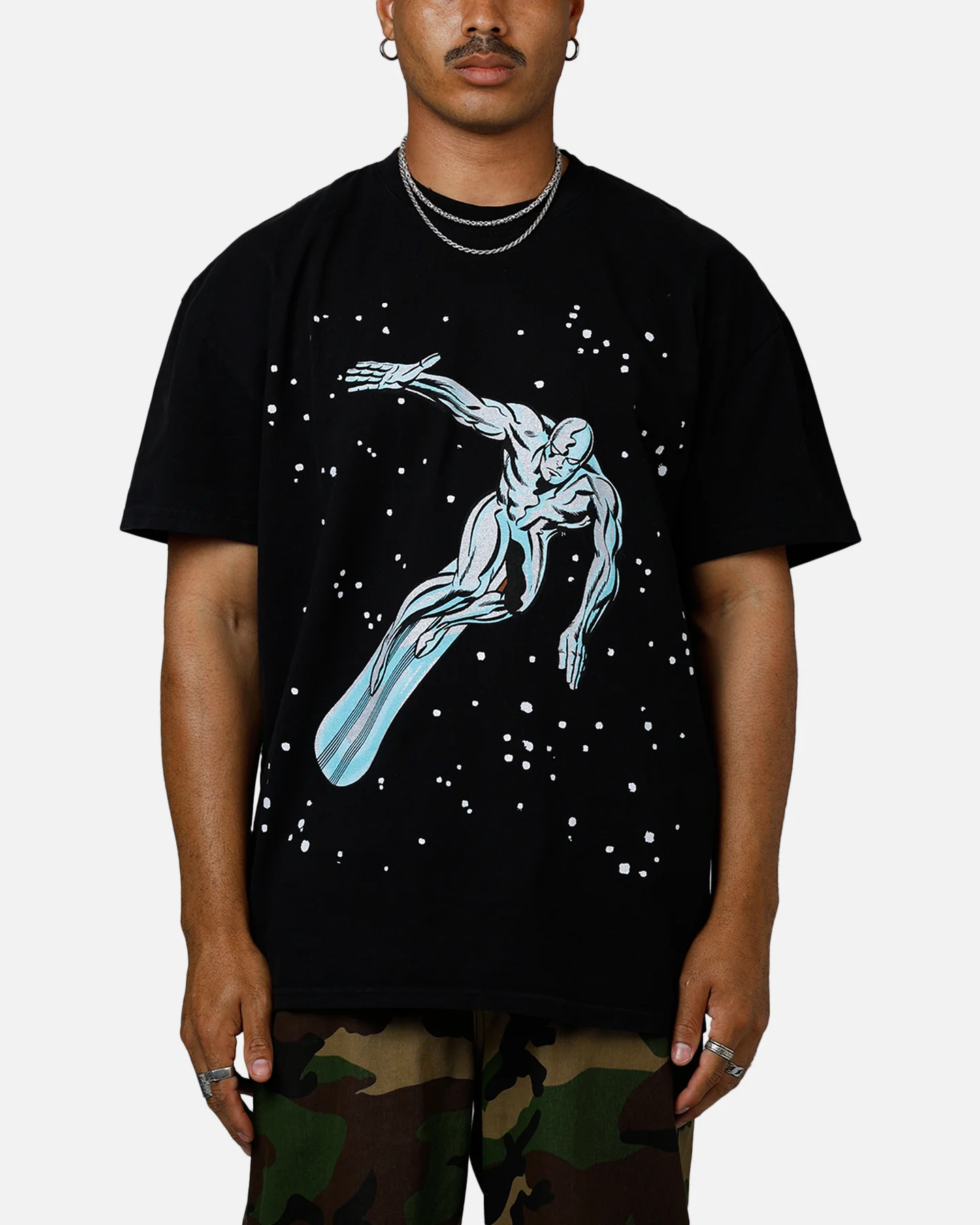 73Studio Marvel Fantastic Four Silver Surfer Vintage T-Shirt Black