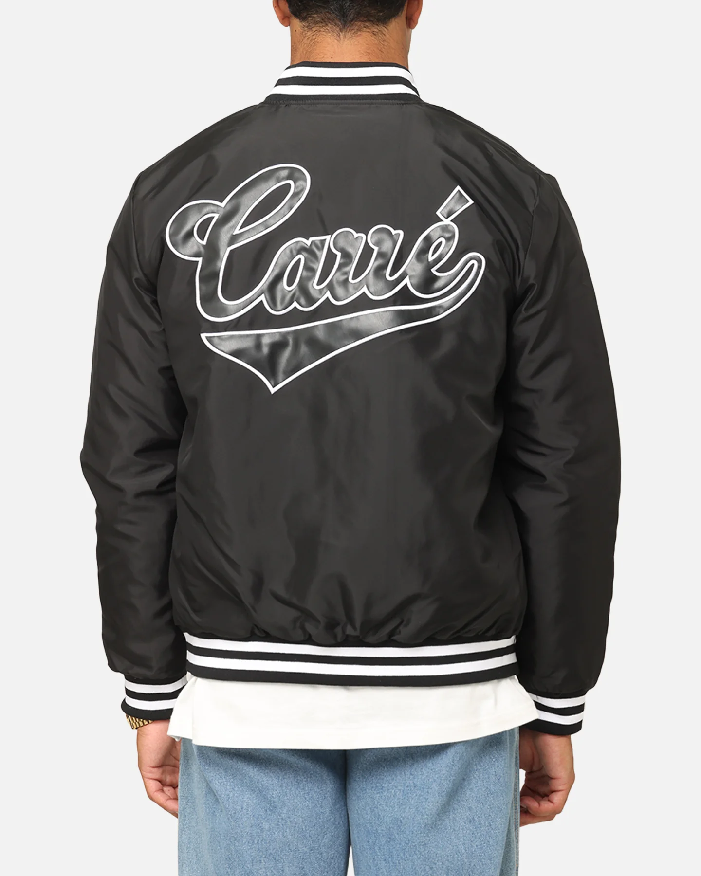 Carre Team Puffer Varsity Jacket Black/White