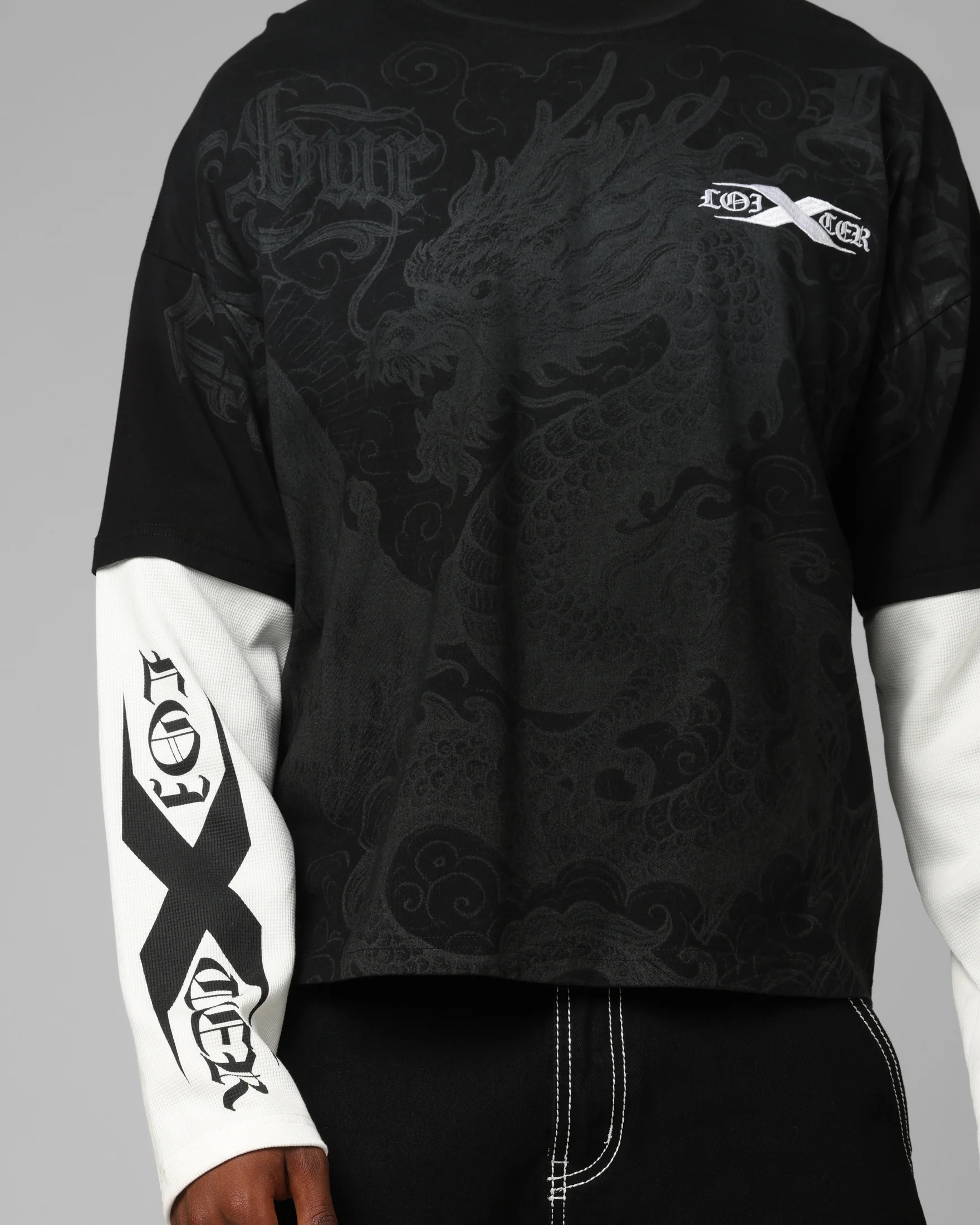 Loiter Xplicit Layered Long Sleeve T-Shirt Black