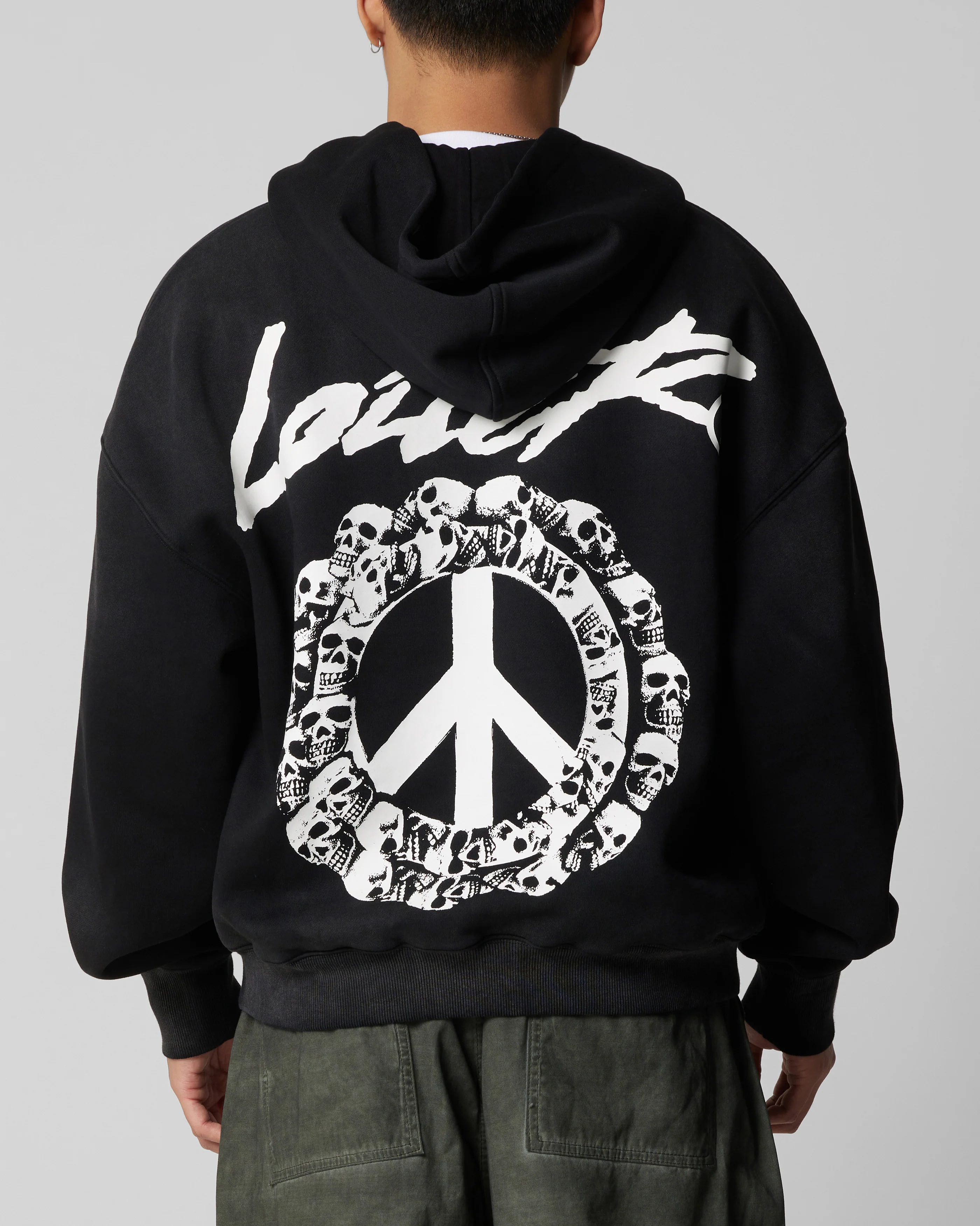 Loiter Peace To Make Zip Hoodie Black