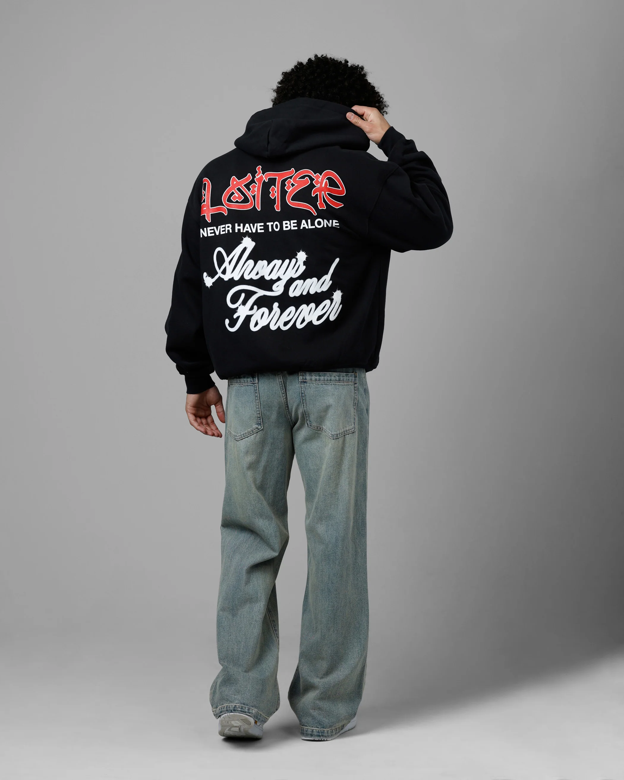 Loiter Always And Forever Zip Hoodie Black