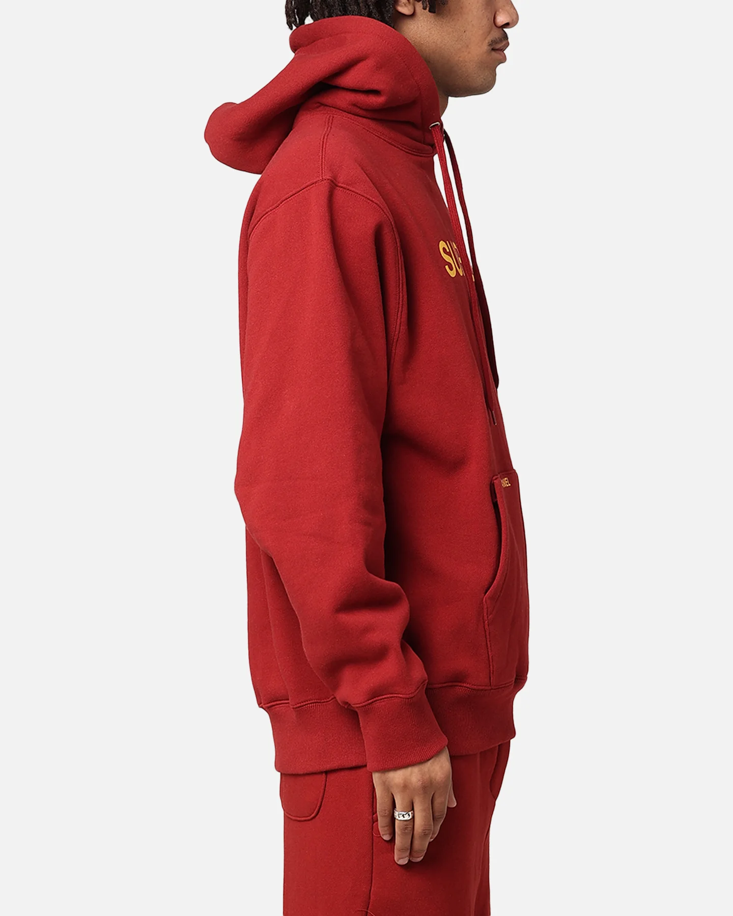 Daniel Patrick Surplus Logo Hoodie Maroon/Yellow