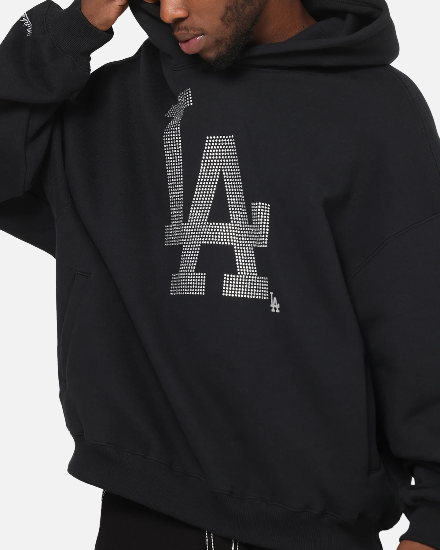 Mitchell & Ness Los Angeles Dodgers Rhinestone Hoodie Faded Black