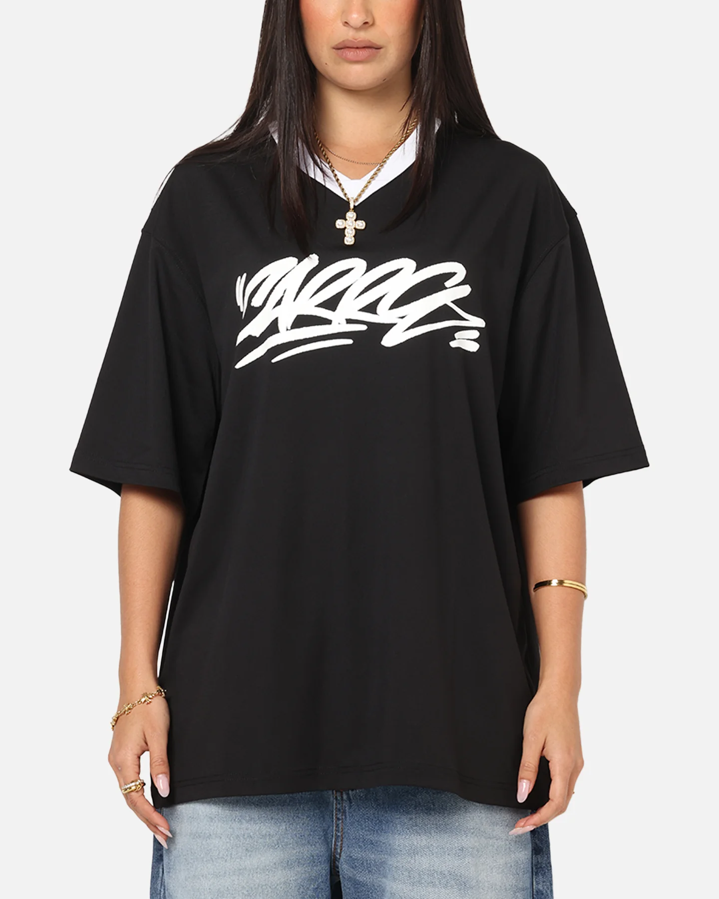 Carre Graffiti Jersey T-Shirt Black