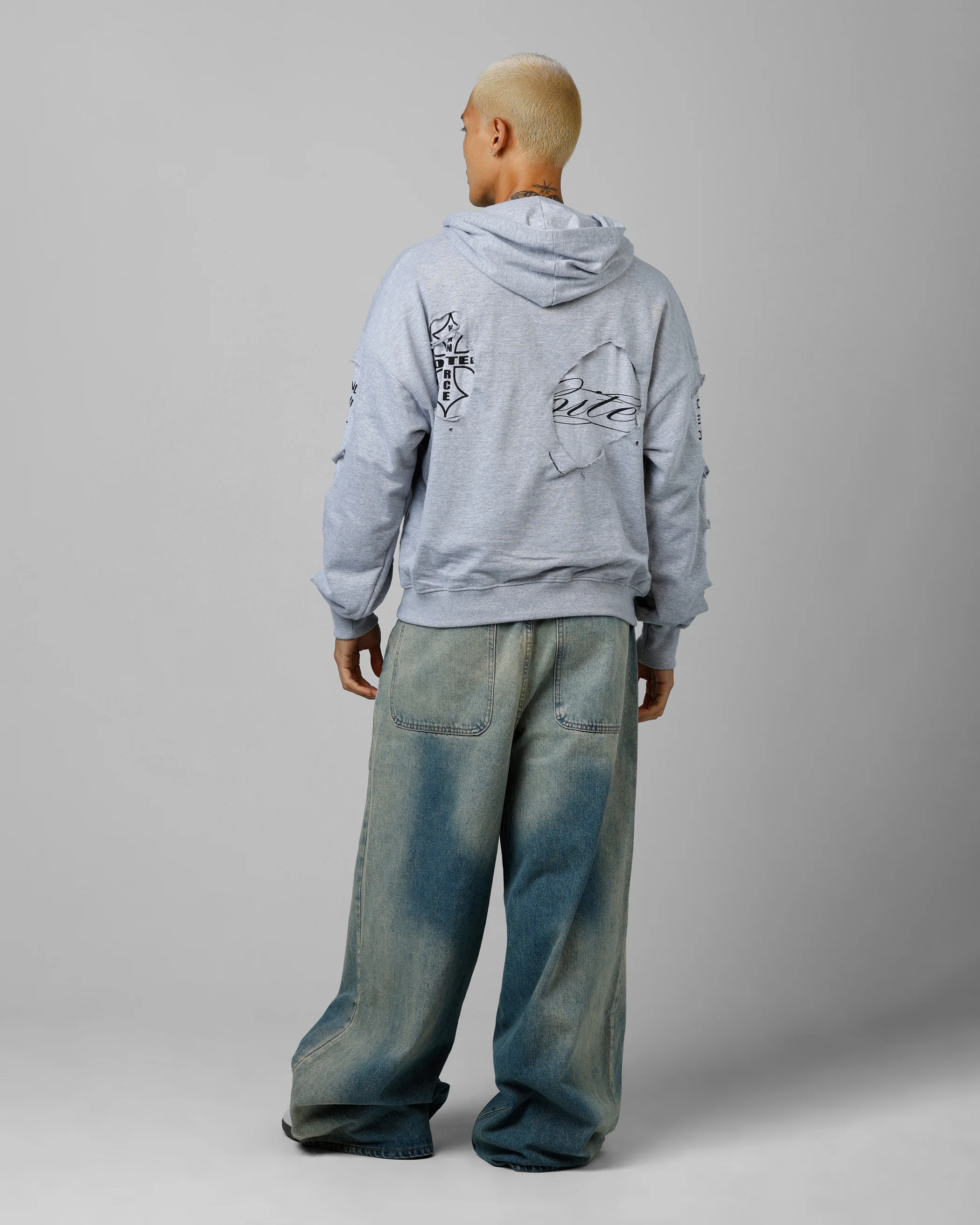 Loiter Destruction Hoodie Grey