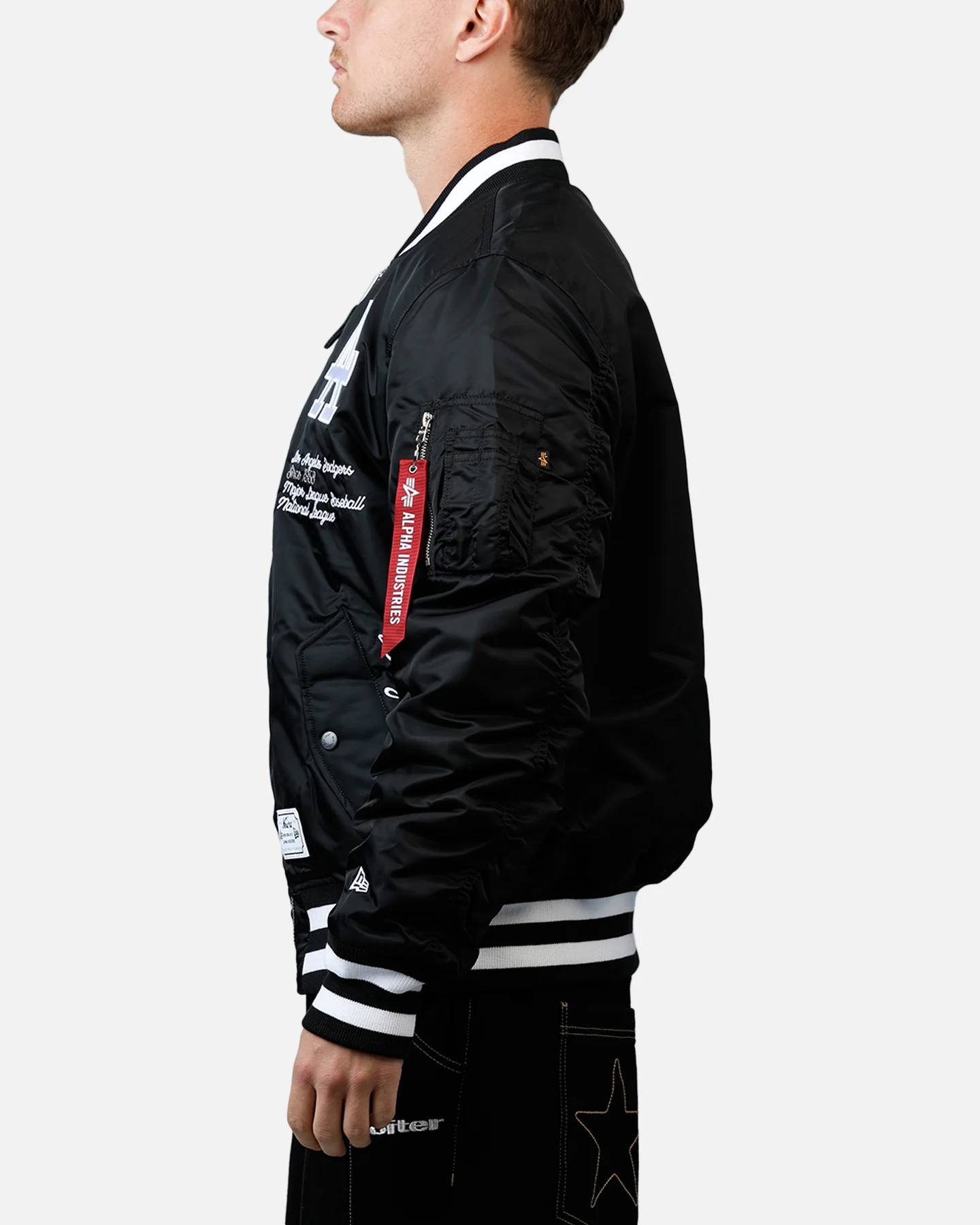 New Era X Alpha Series X MLB Los Angeles Dodgers MA-1 Bomber Jacket Black