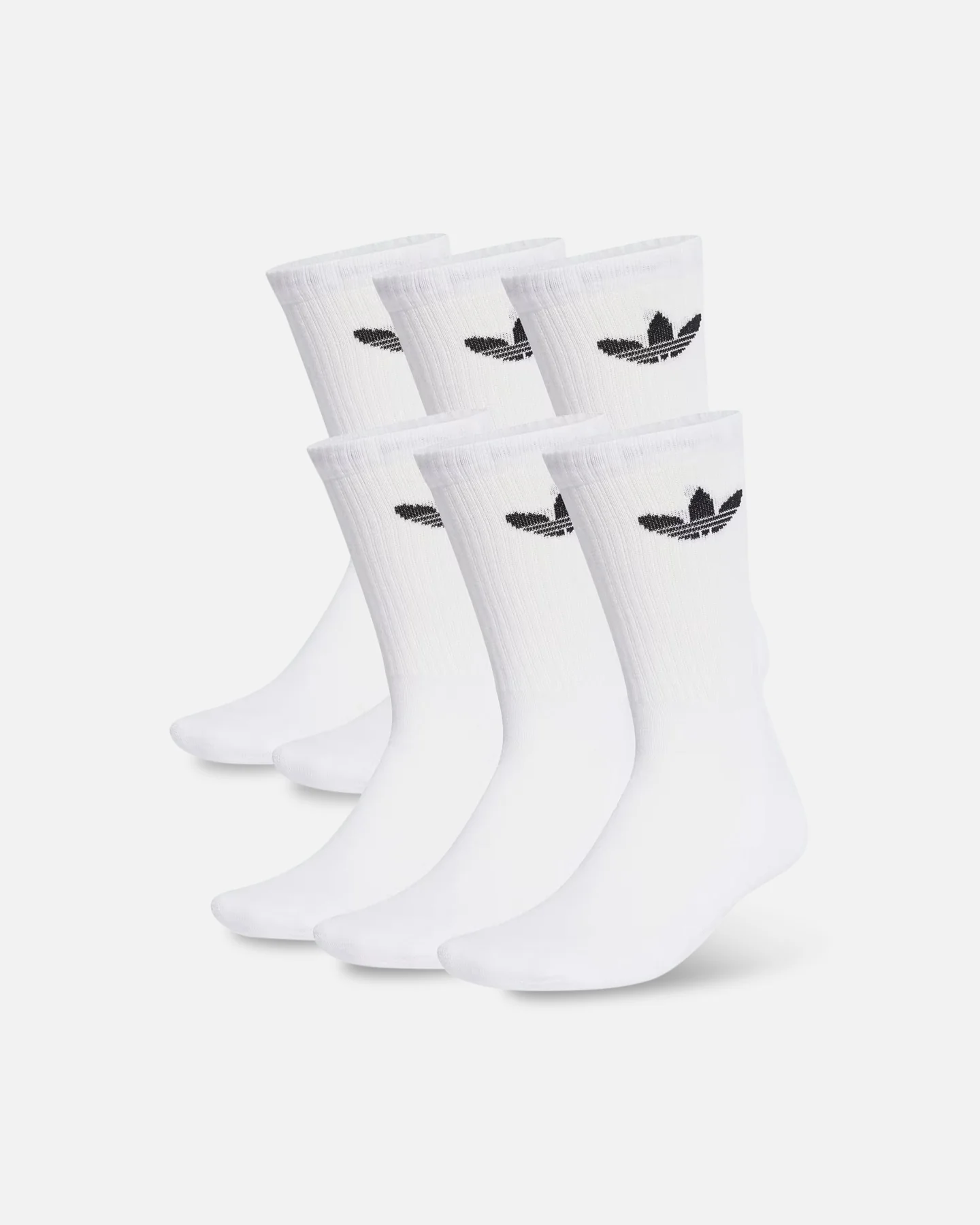 Adidas Trefoil Cushioned Crew Socks 6 Pack White