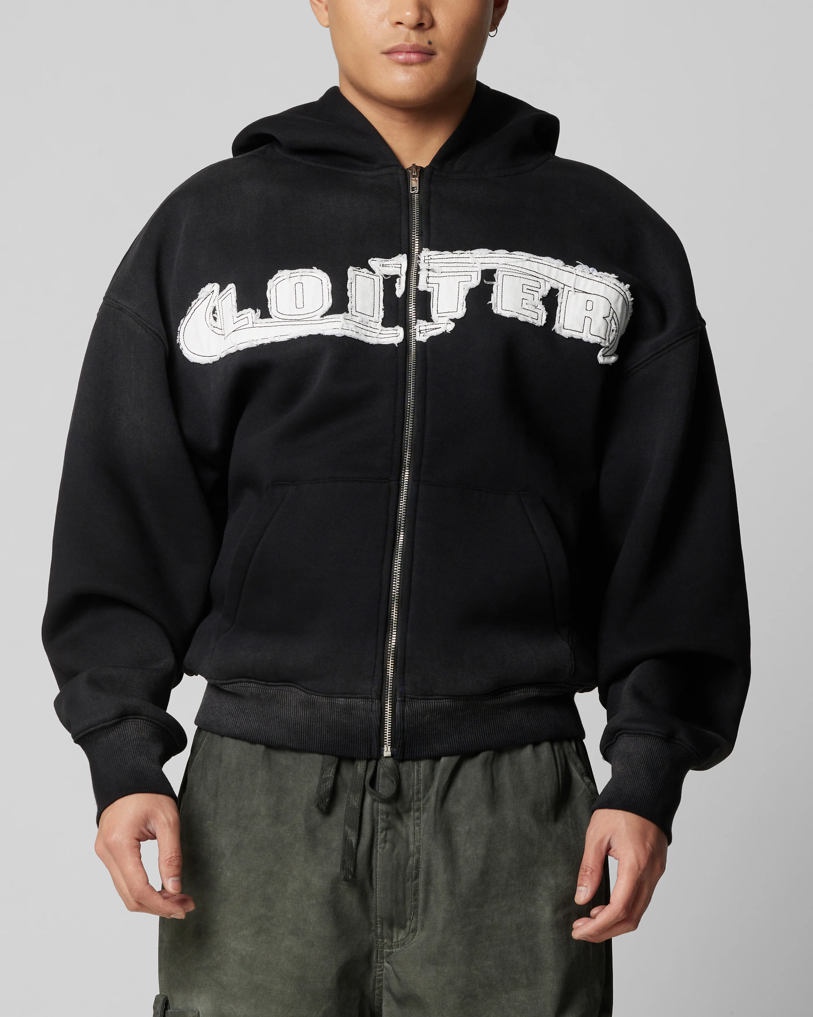 Loiter Peace To Make Zip Hoodie Black