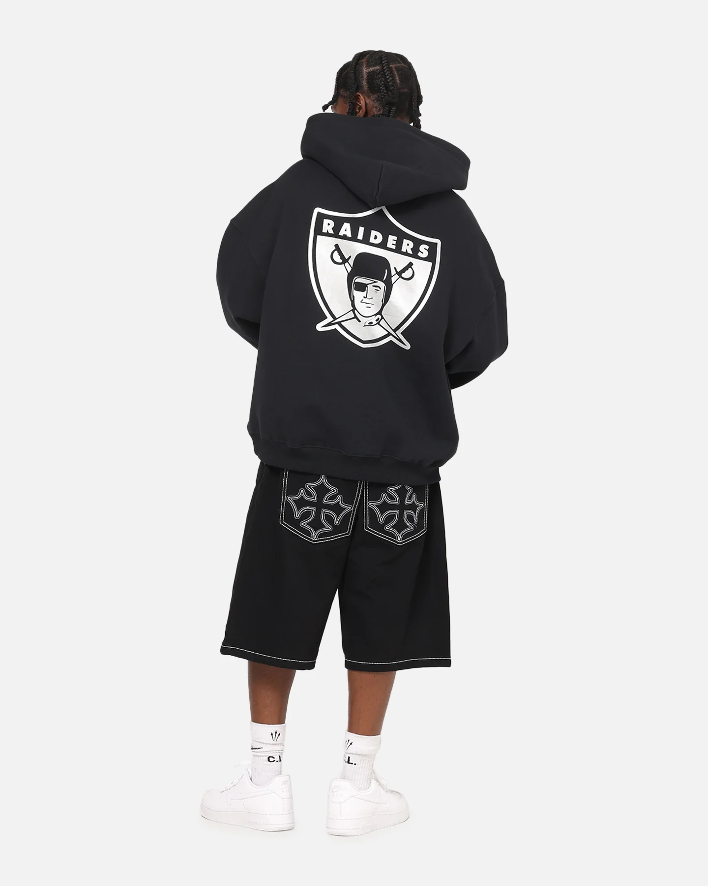 Mitchell & Ness Las Vegas Raiders Rhinestone Hoodie Faded Black