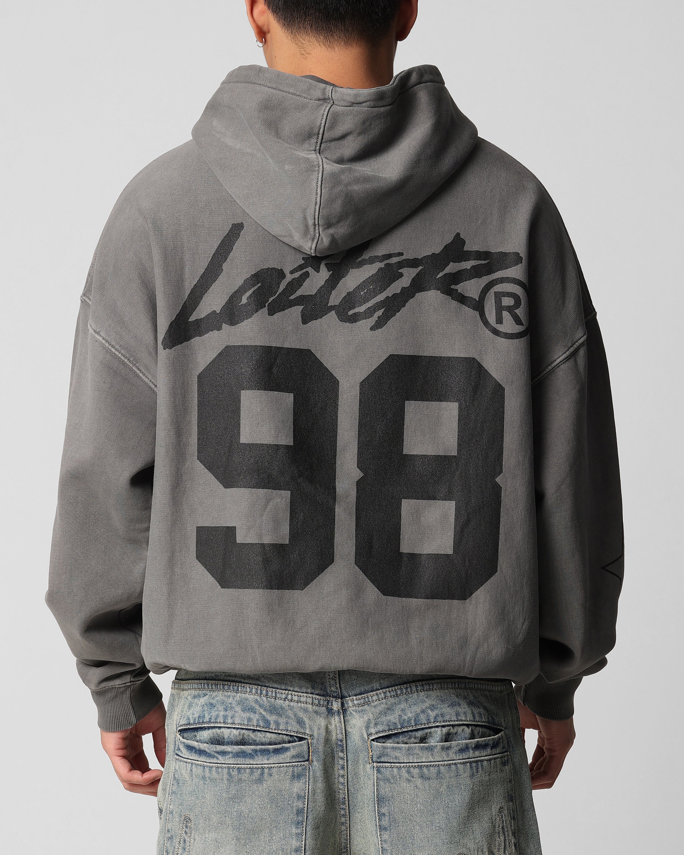 Loiter Training Day Hoodie Washed Charcoal