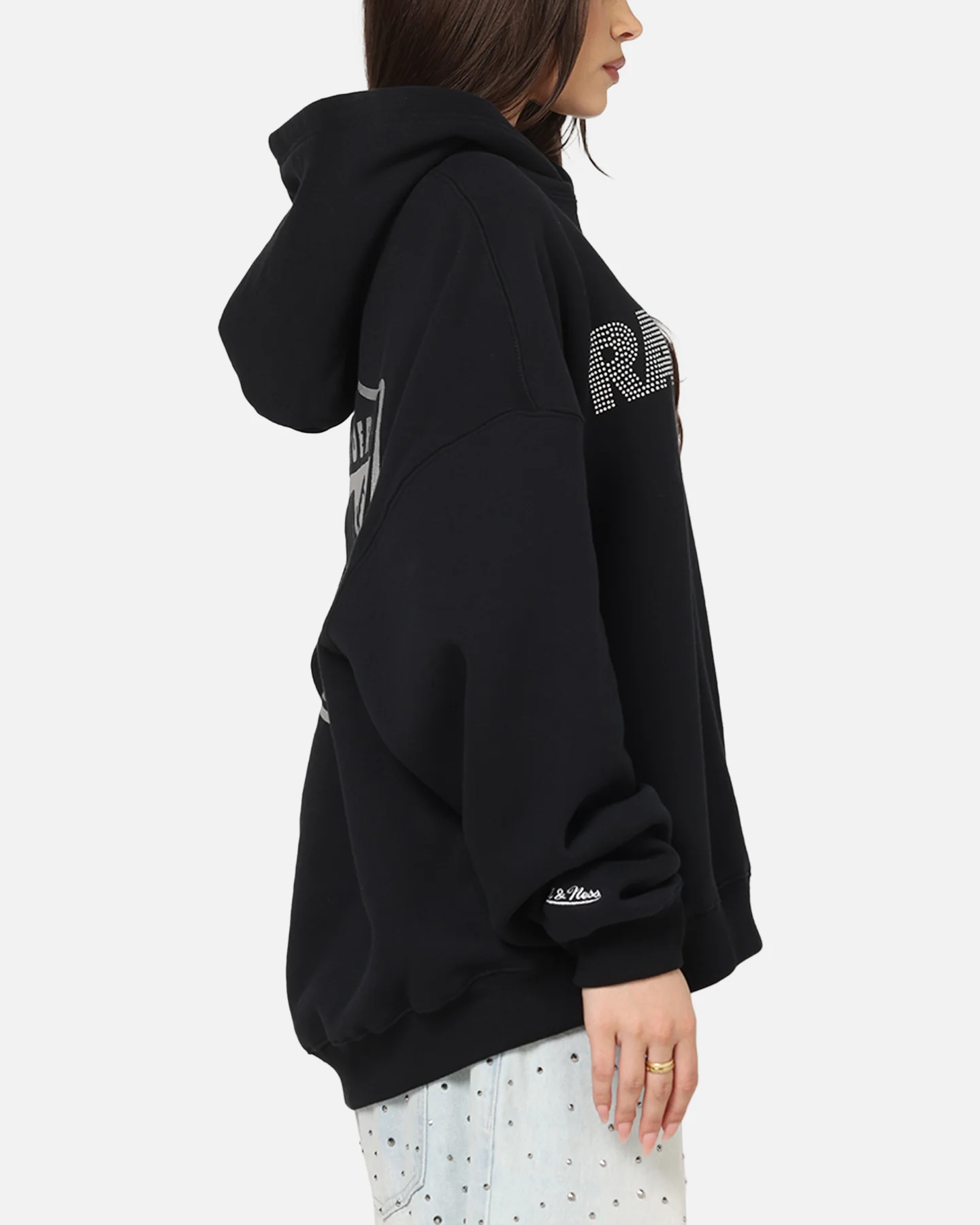 Mitchell & Ness Las Vegas Raiders Rhinestone Hoodie Faded Black