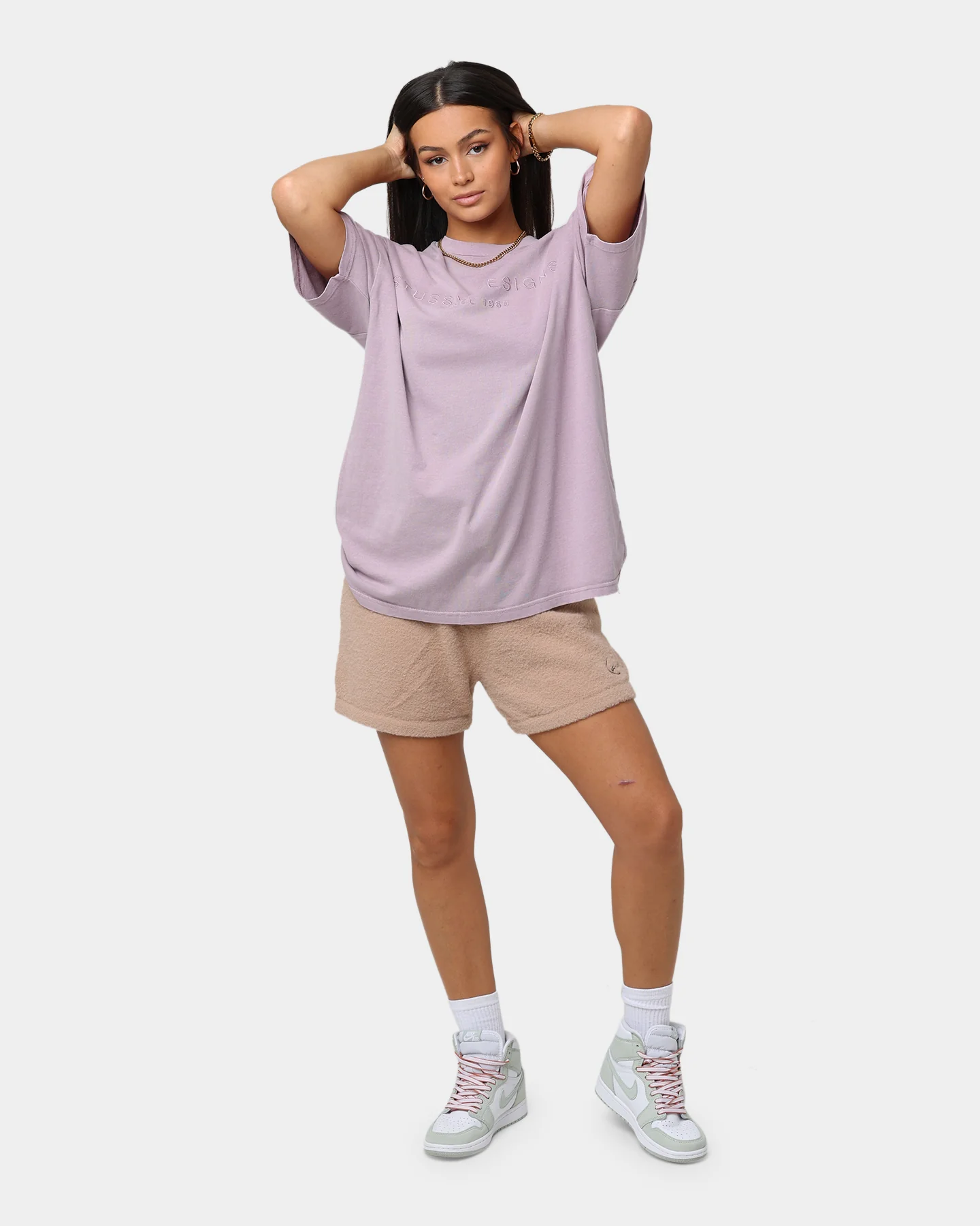 Karl Kani Women's Small Signature Shorts Taupe