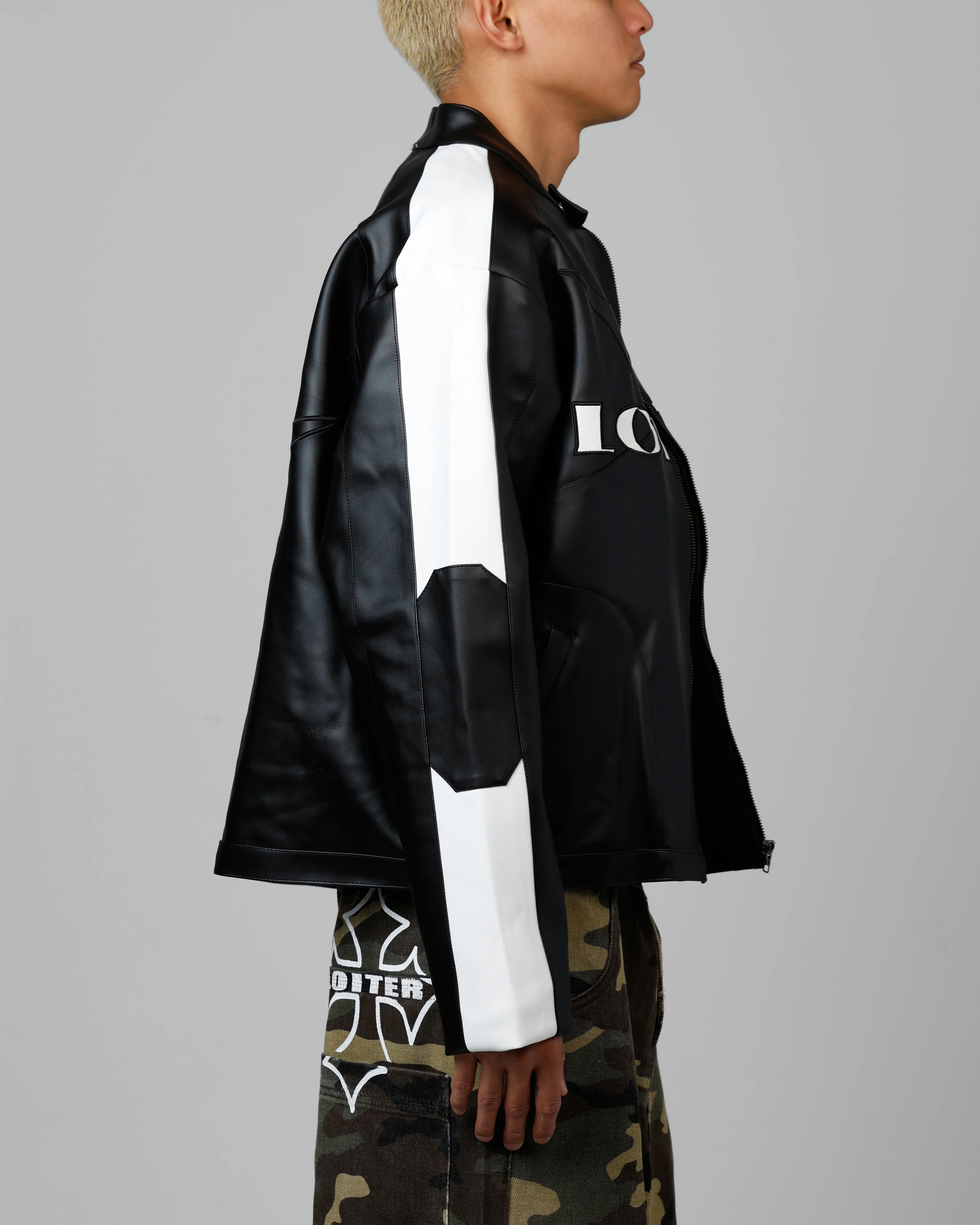 Loiter Engine Vegan Leather Jacket Black