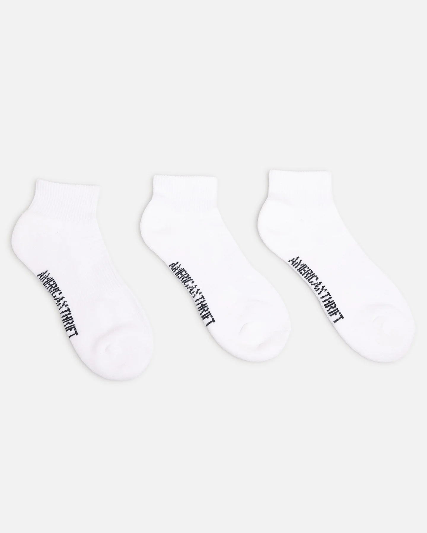 American Thrift Classic Ankle Socks 3 Pack White