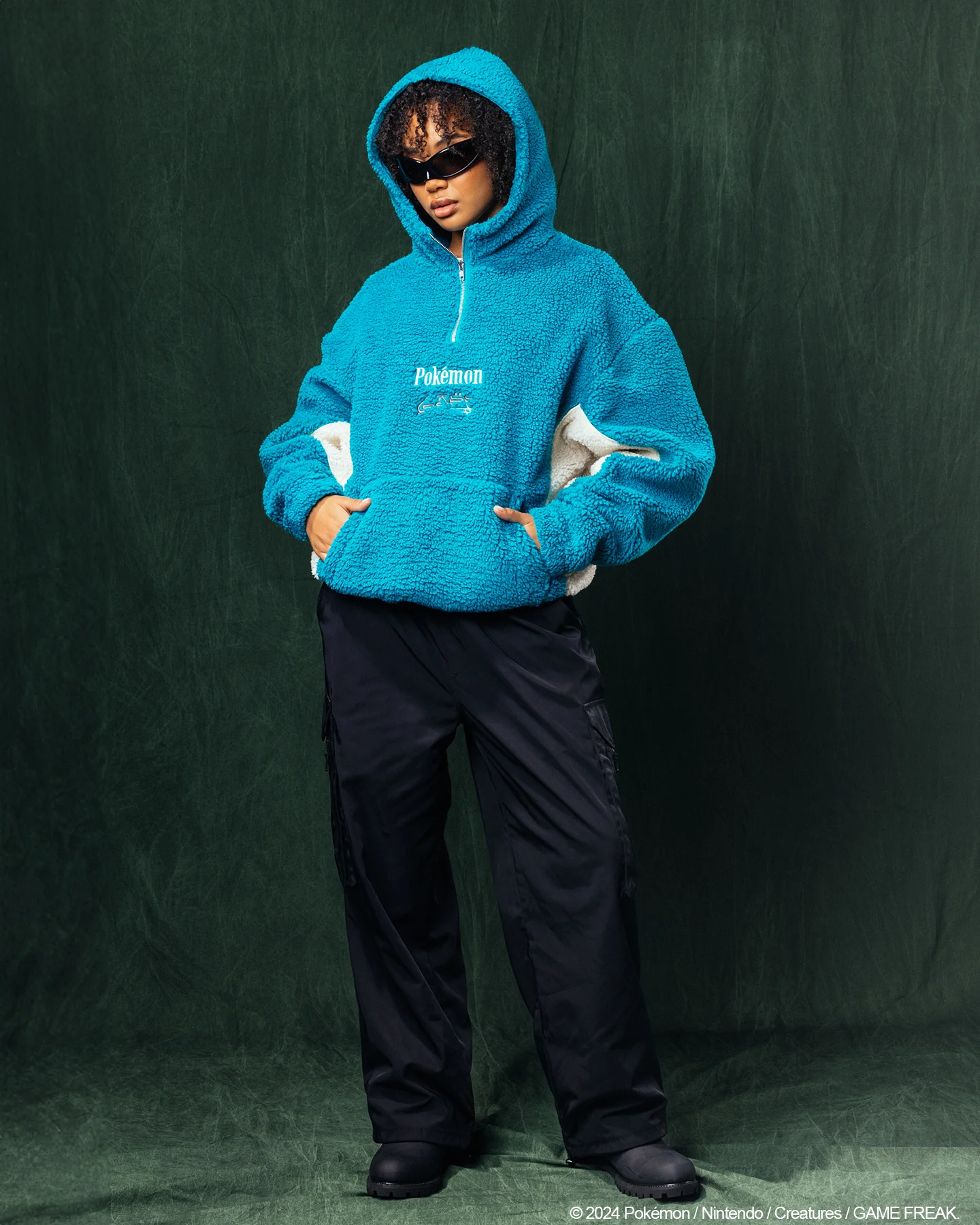 Pokémon By Loiter Snorlax Sherpa Hoodie Green/Off White