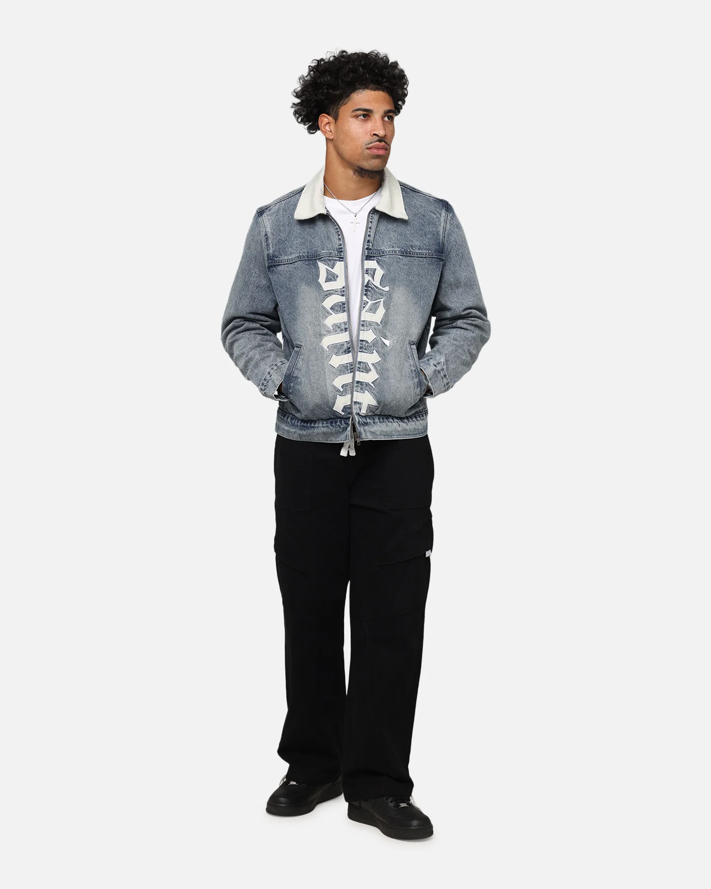Saint Morta Gothic Distressed Denim Jacket Dirty Denim