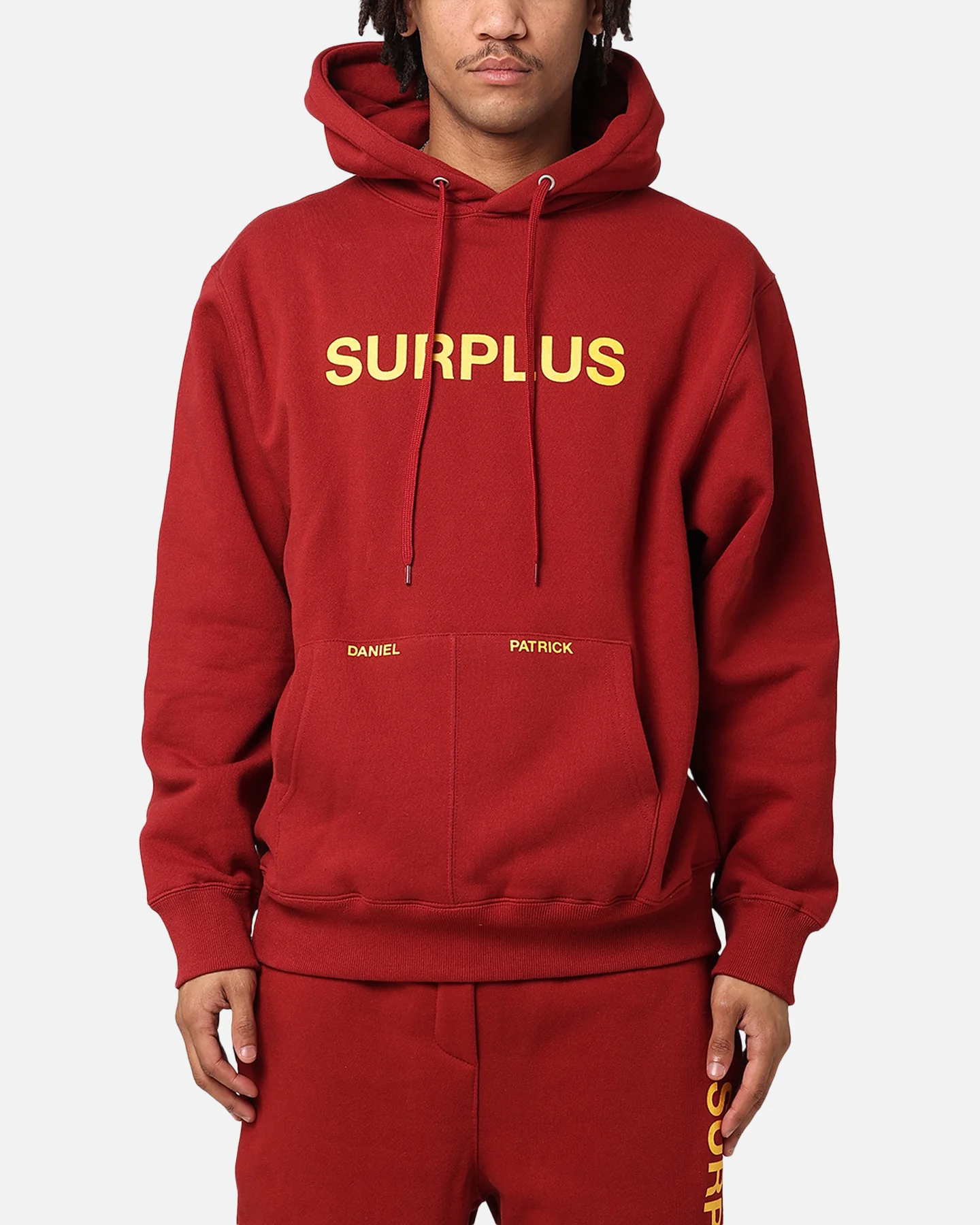 Daniel Patrick Surplus Logo Hoodie Maroon/Yellow