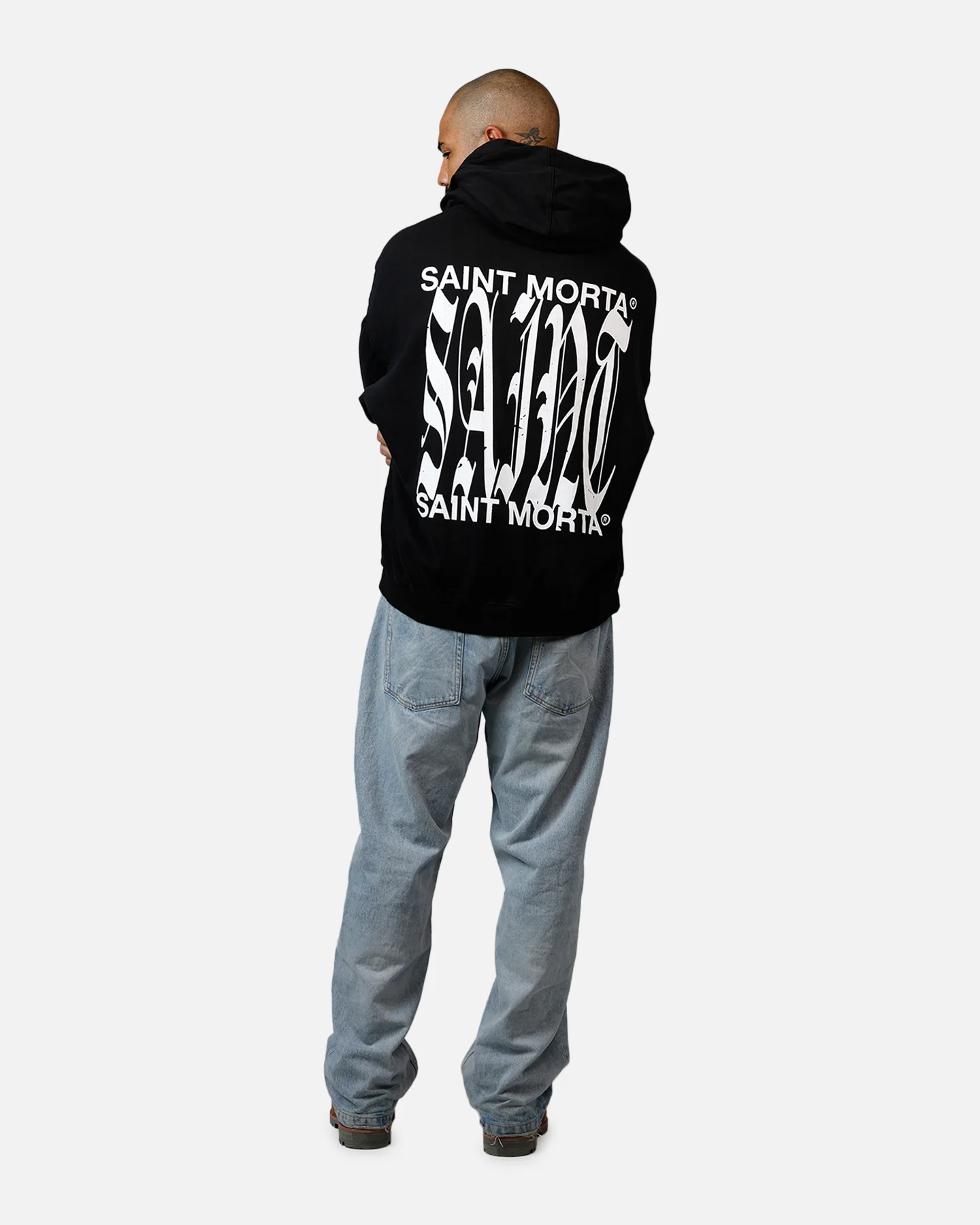 Saint Morta Ye Old Boxy Hoodie Black