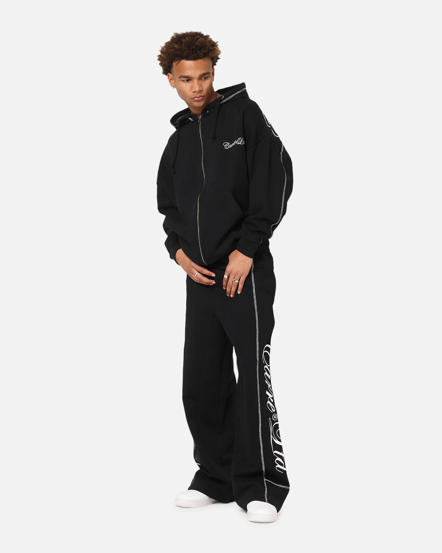 Carre Script Trackpants Black