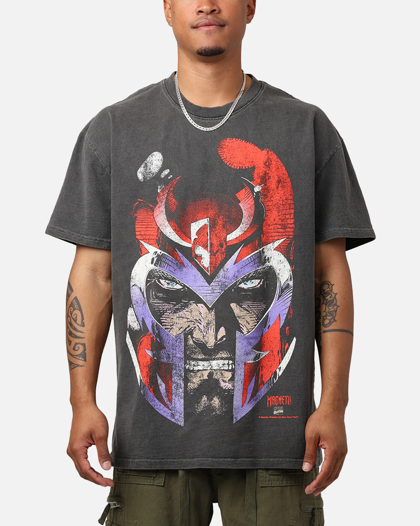Marvel X-Men Magneto Heavyweight T-Shirt Black Wash