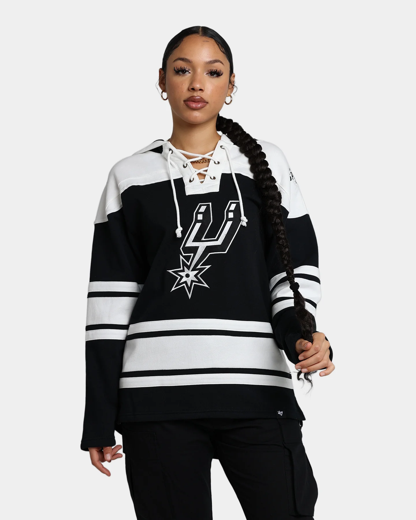 47 Brand San Antonio Spurs Superior Lacer Hoodie Jet Black