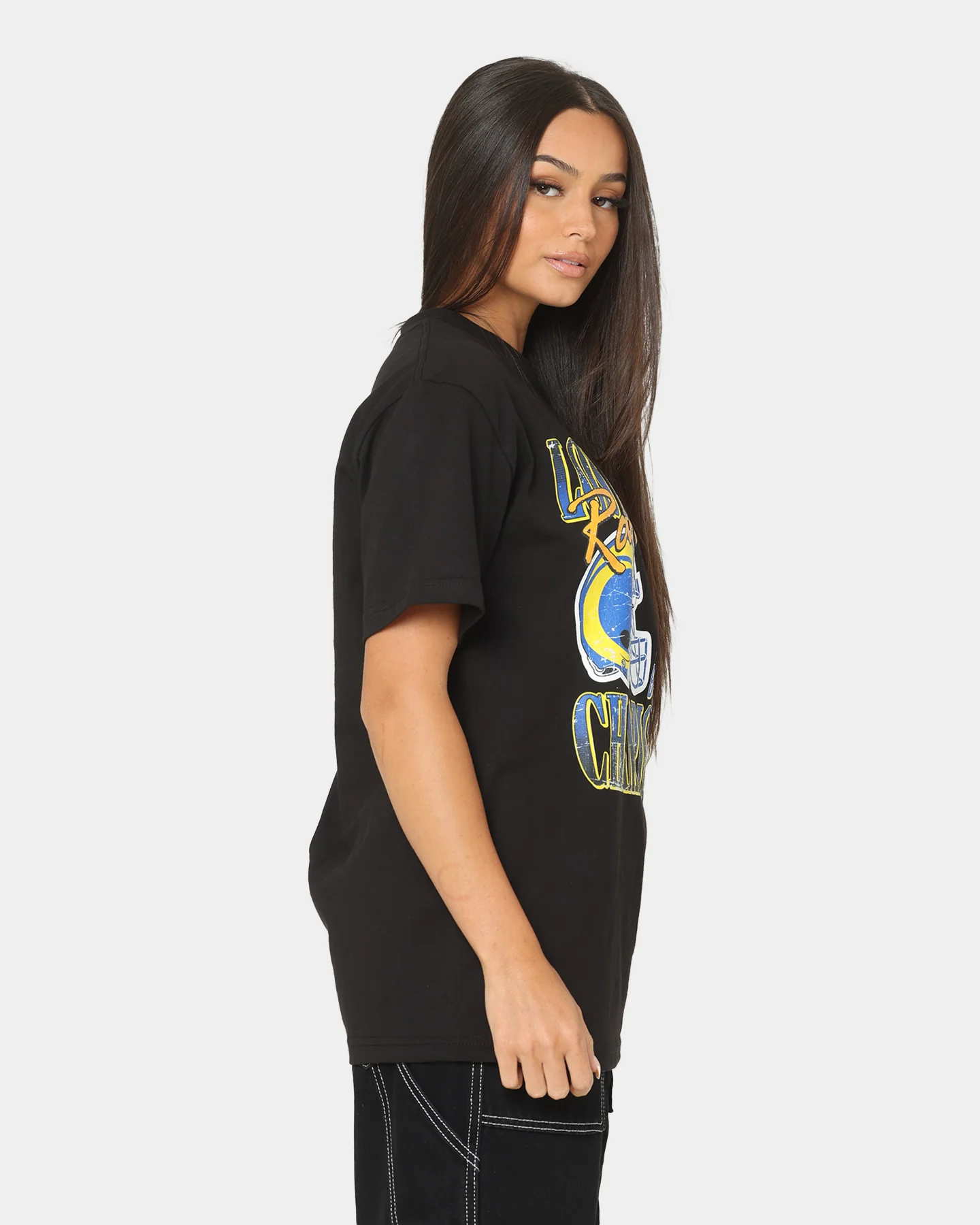 Majestic Athletic Los Angeles Rams Helmet Champion T-Shirt Black