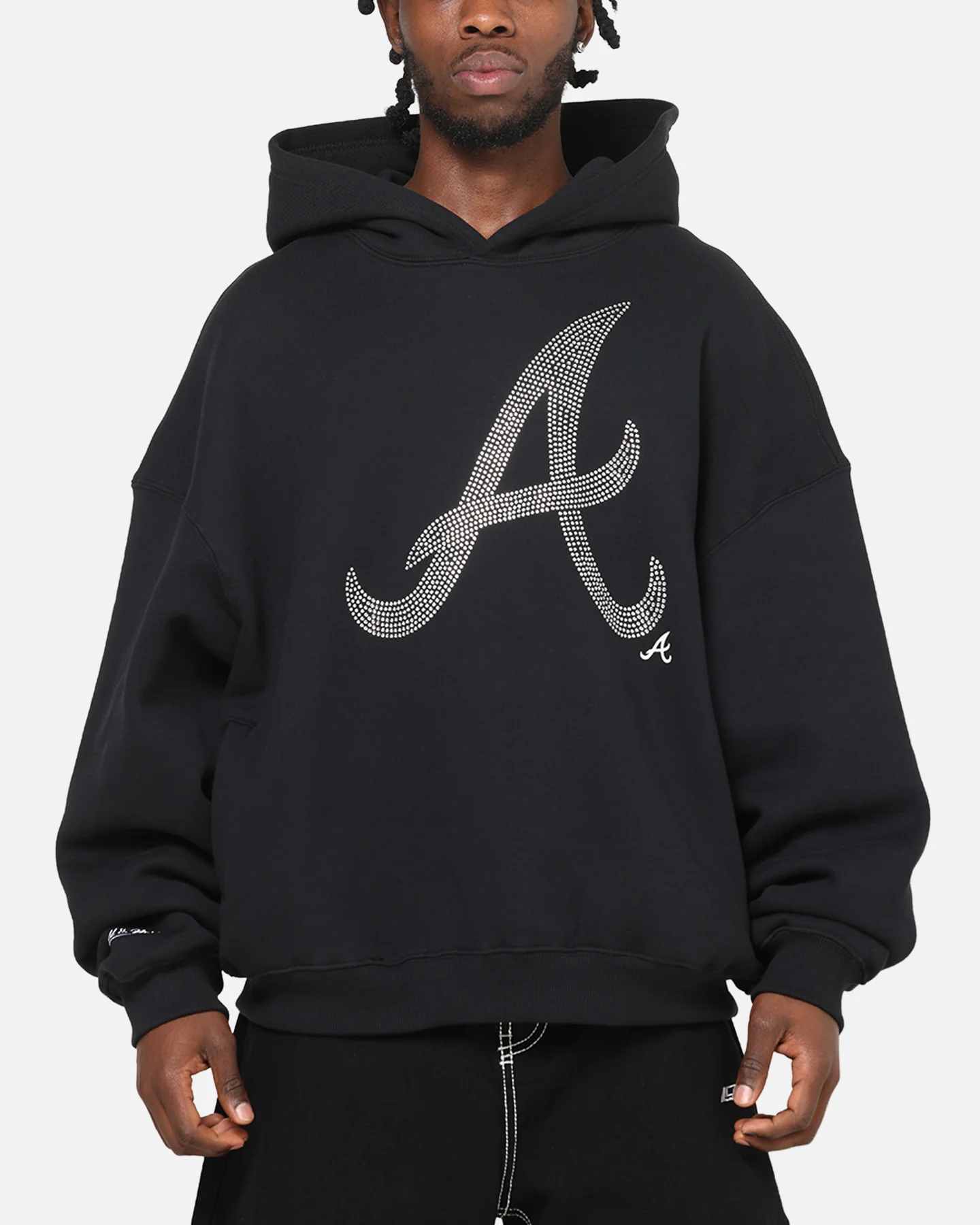 Mitchell & Ness Atlanta Braves Rhinestone Hoodie Faded Black
