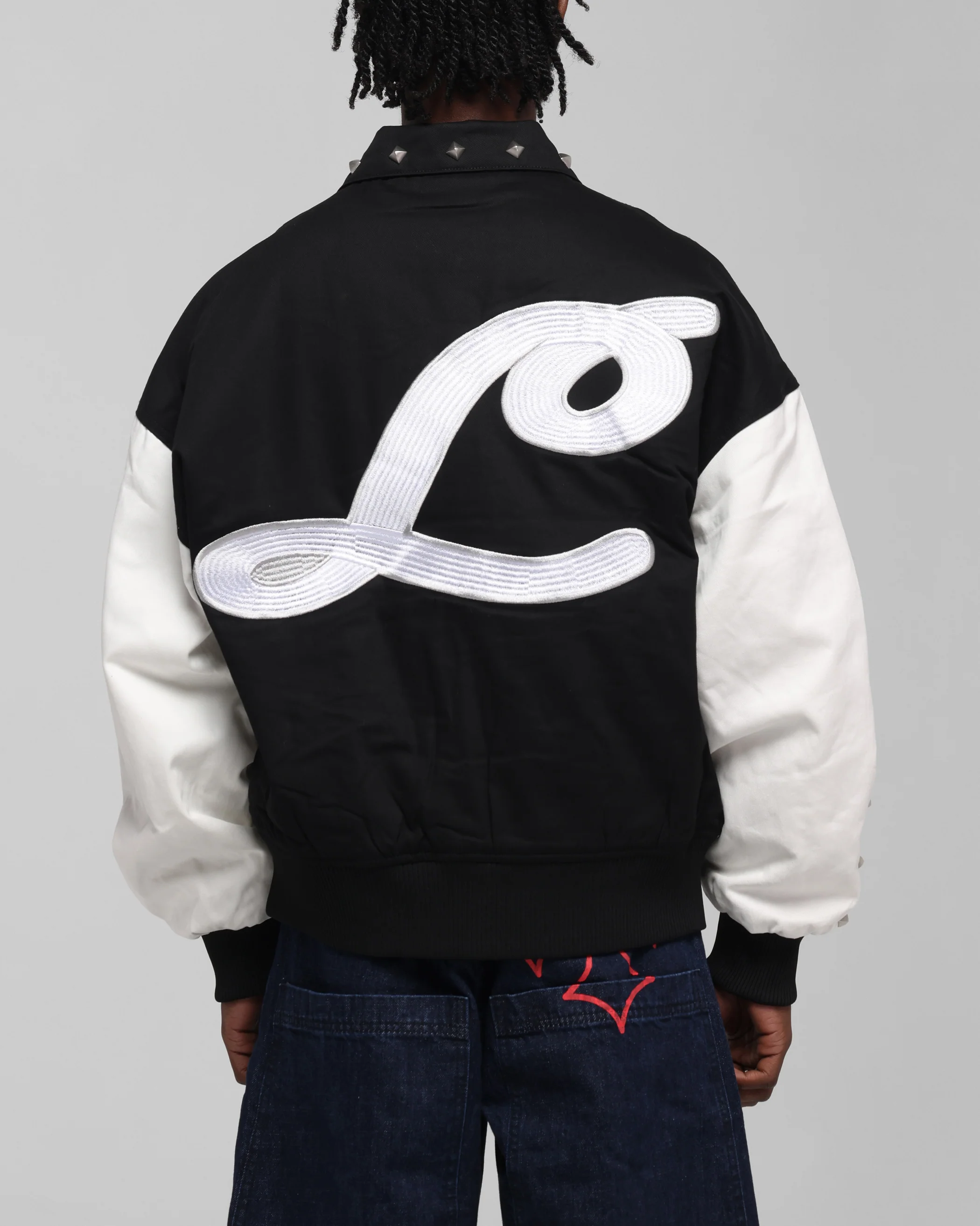 Loiter Frontier Varsity Jacket Black/Off White