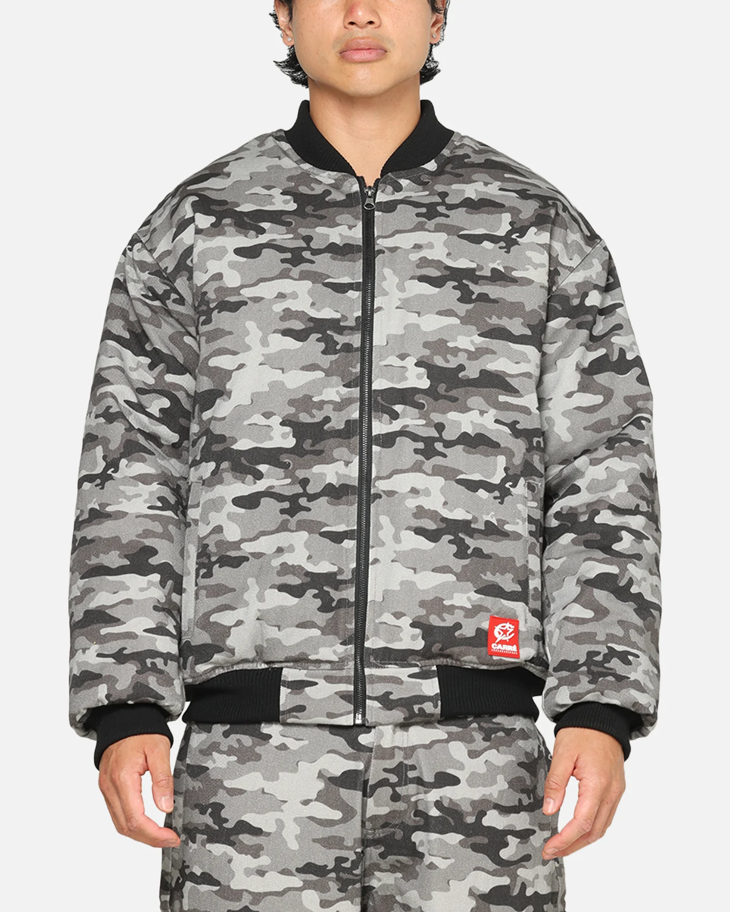 Carre Camo Bomber Jacket Black Camo