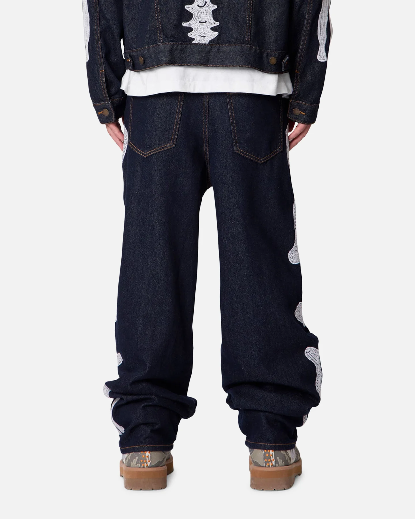 MNML Raw Skeleton Baggy Denim Jeans Rinse Indigo