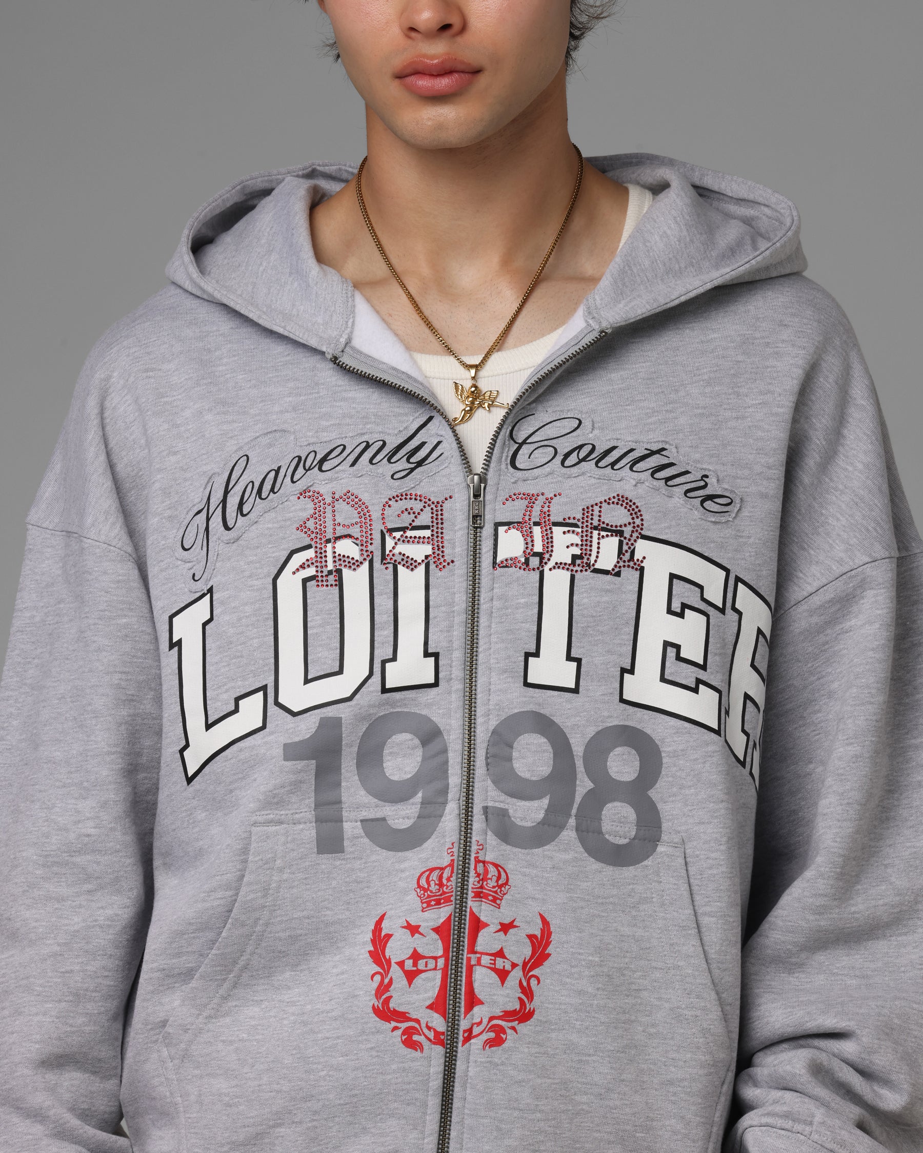 Loiter Drop Out Zip Hoodie Grey