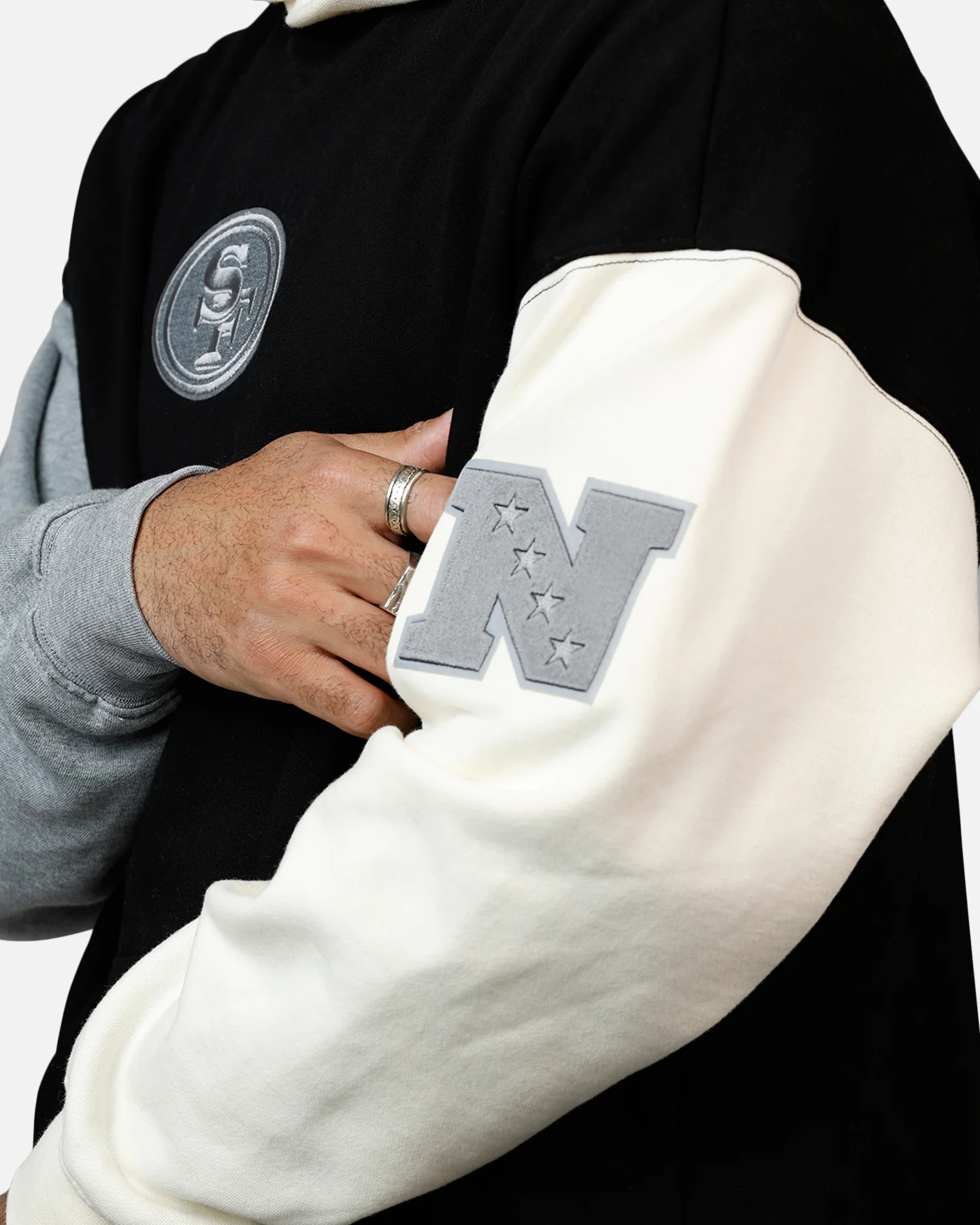 Pro Standard San Francisco 49ers Reverse French Terry Hoodie Black/Grey