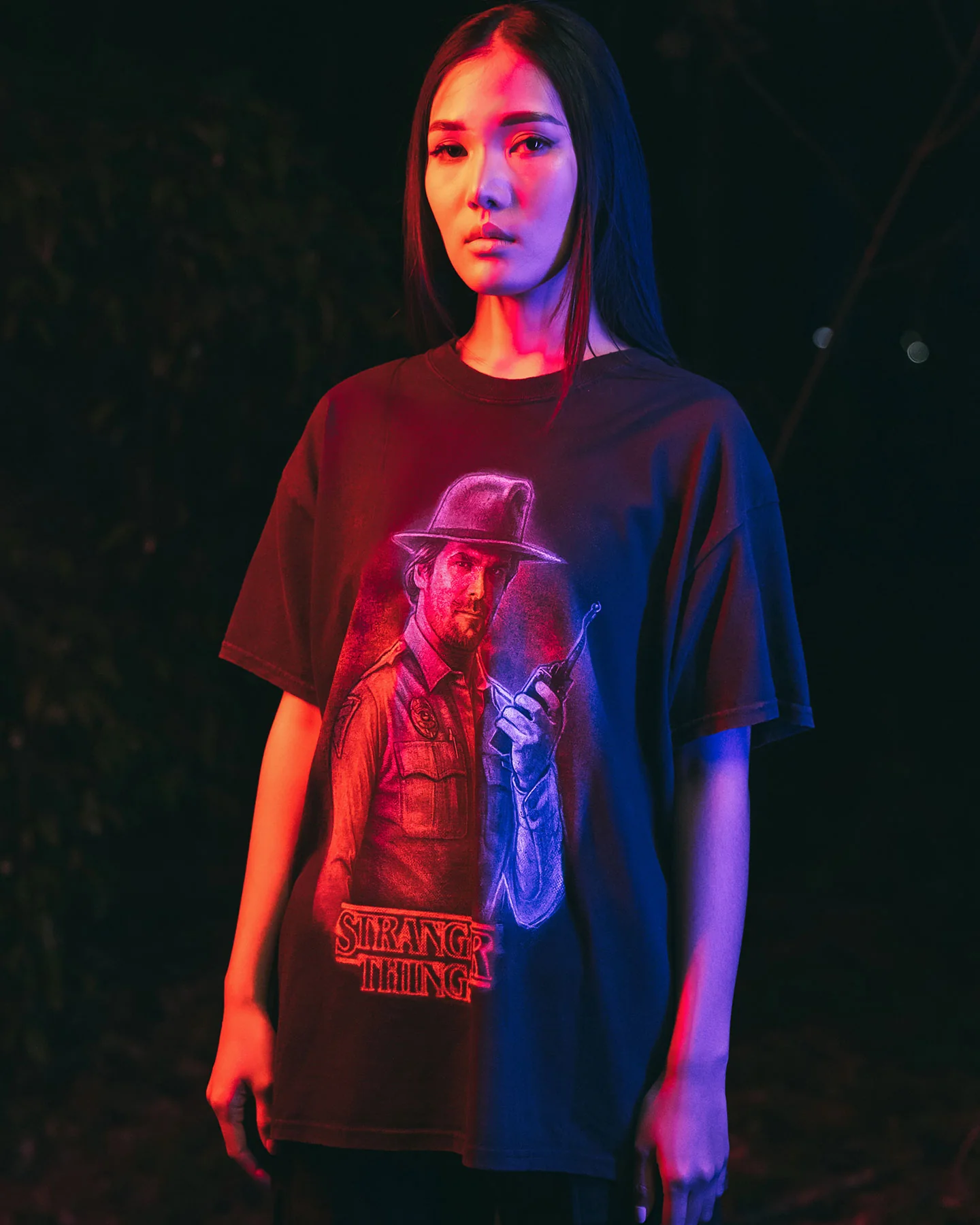 Goat Crew X Stranger Things Chief Hopper Vintage T-Shirt Black Wash