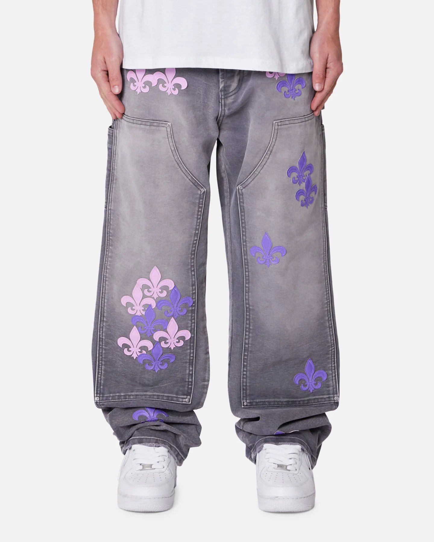 MNML Ultra Baggy Fleur Carpenter Pants Grey