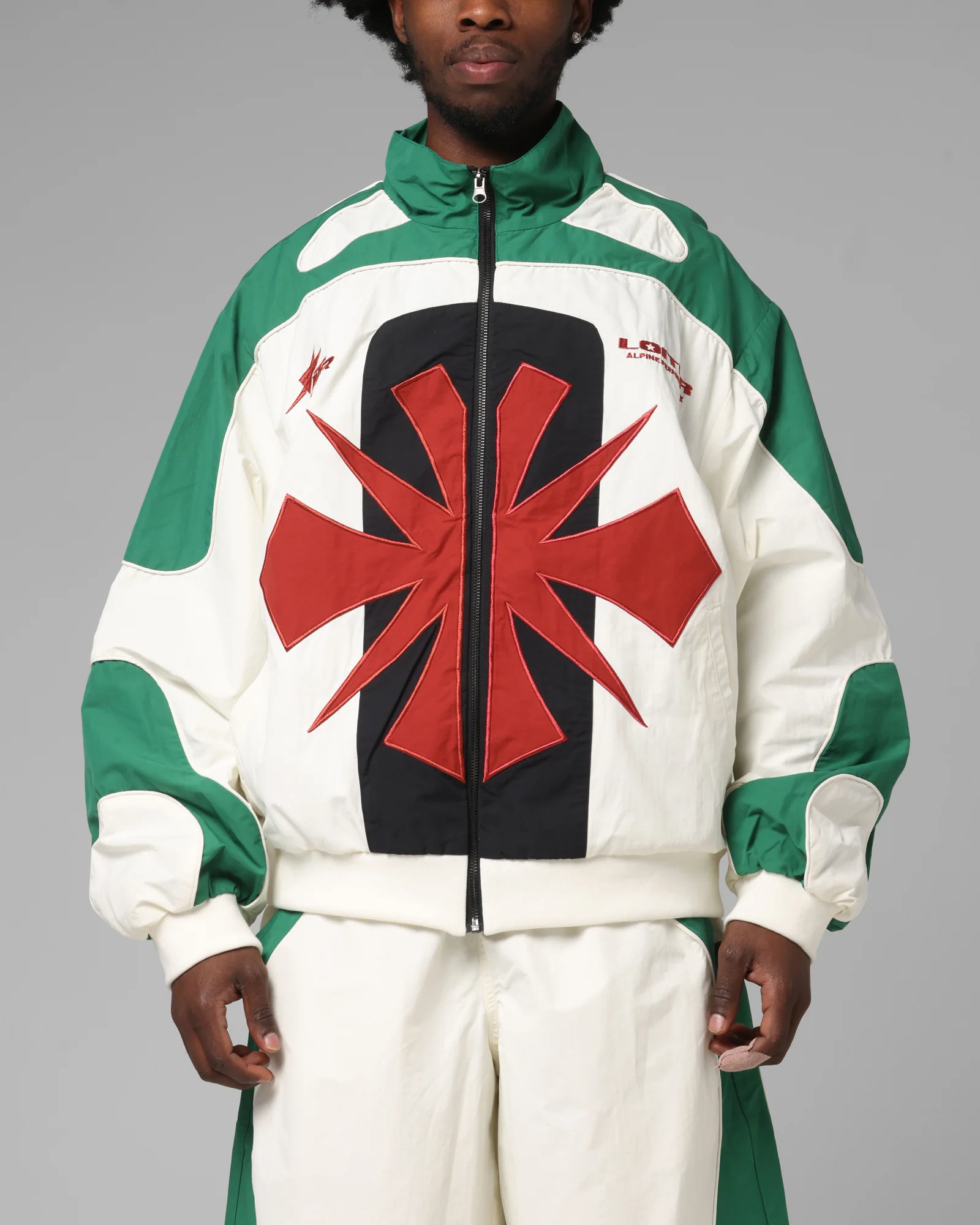 Loiter Club Classic Track Jacket White/Green