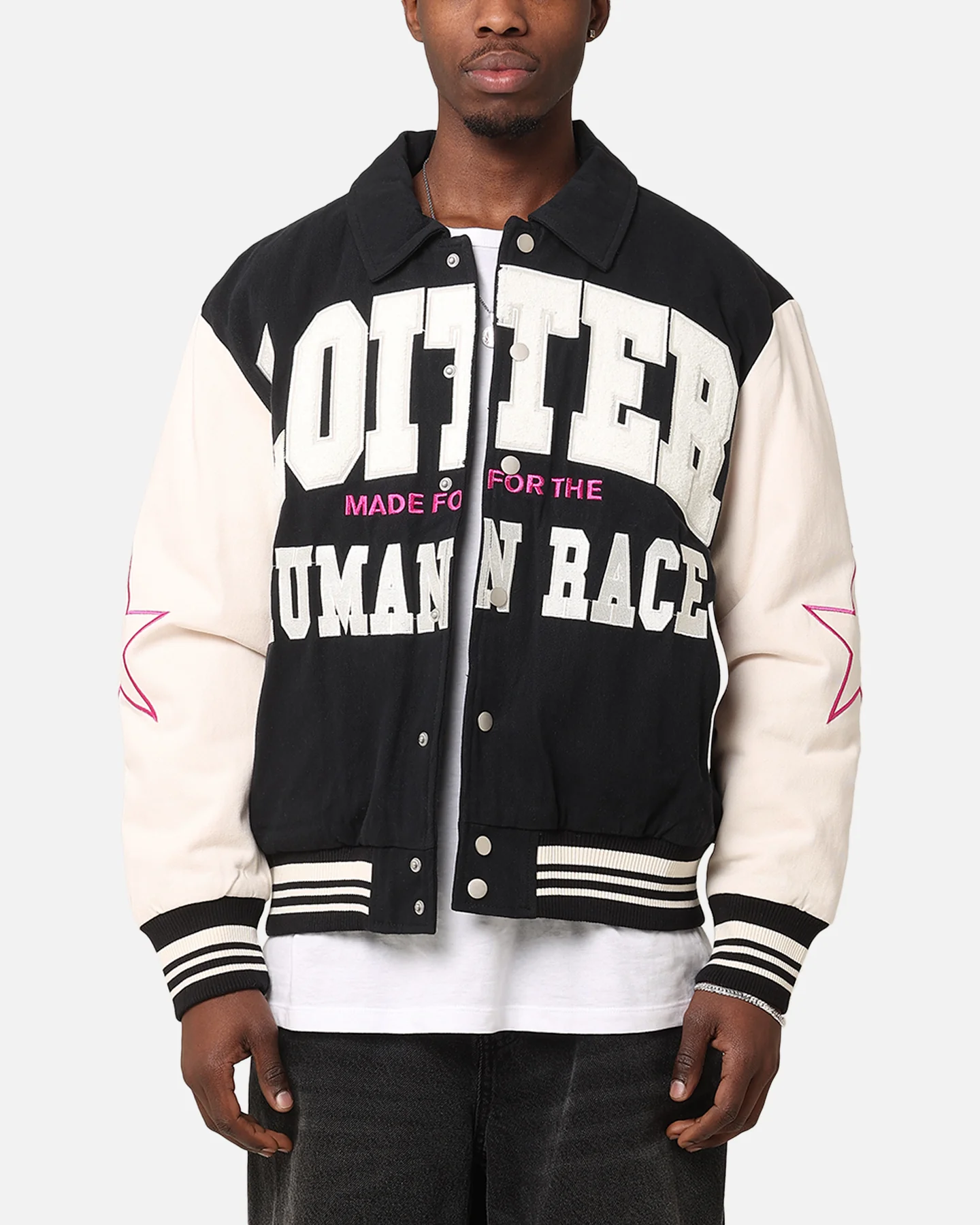 Loiter Vice City Varsity Jacket Black