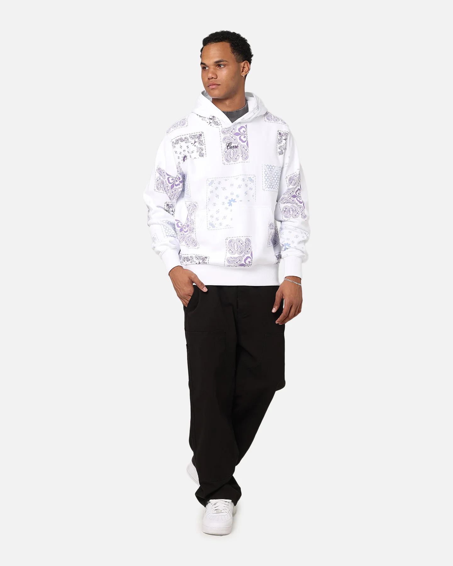 Carre Fragment Paisley Hoodie White