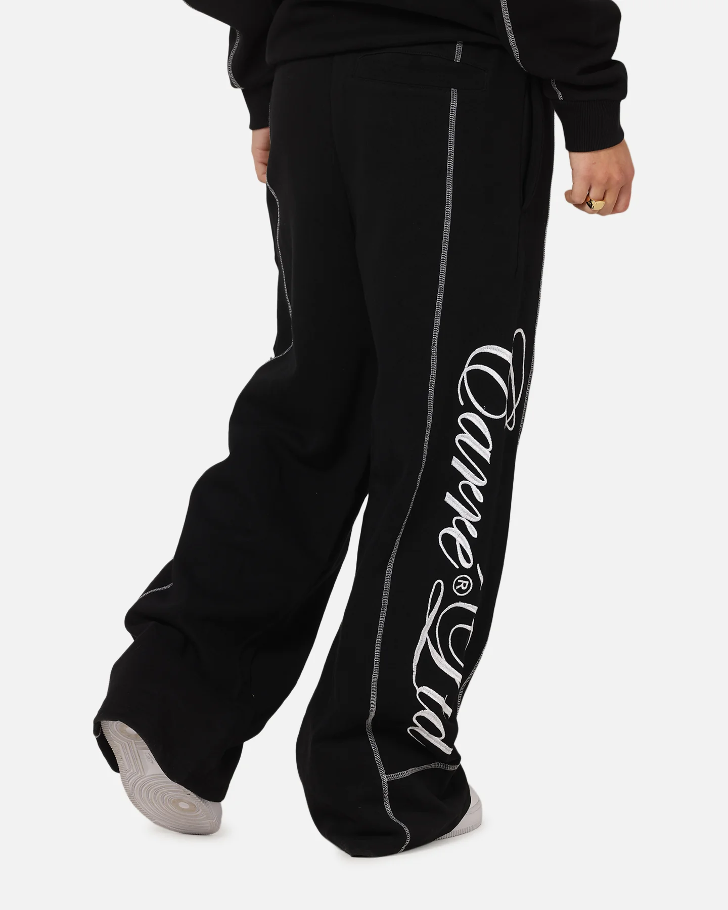 Carre Script Trackpants Black