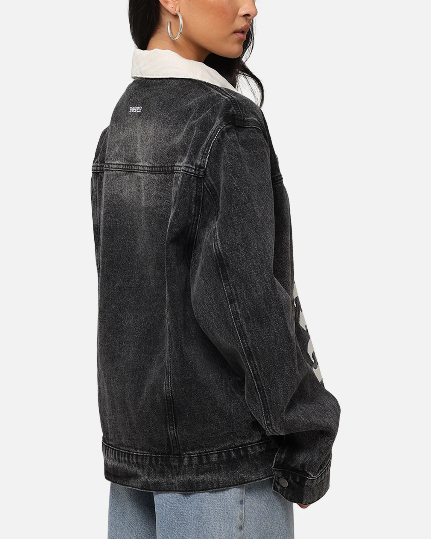 Saint Morta Gothic Distressed Denim Jacket Black Shadow