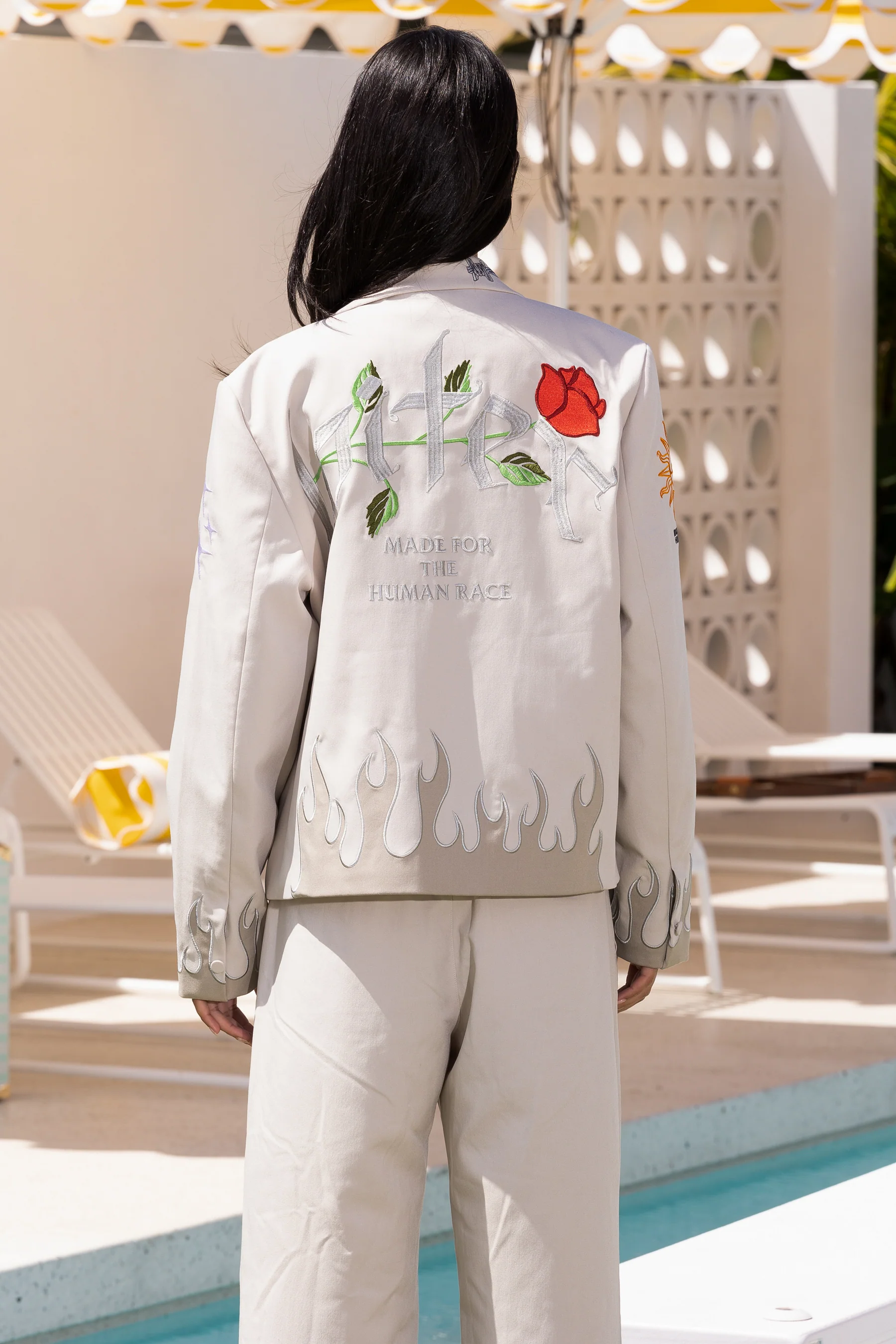 Loiter Western Blazer Jacket Off White