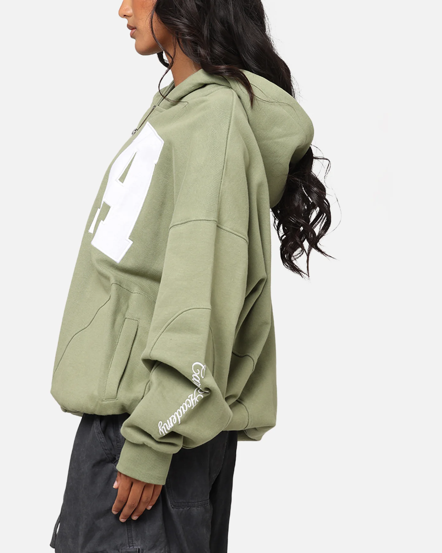 Carre Legacy Panelled Zip Hoodie Green