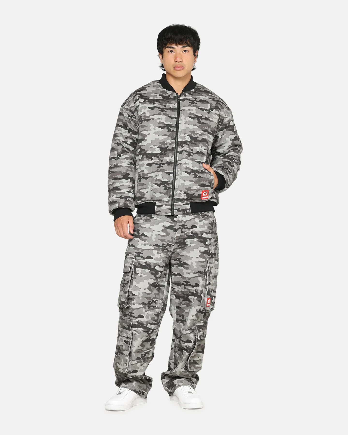 Carre Camo Baggy Pants Black Camo