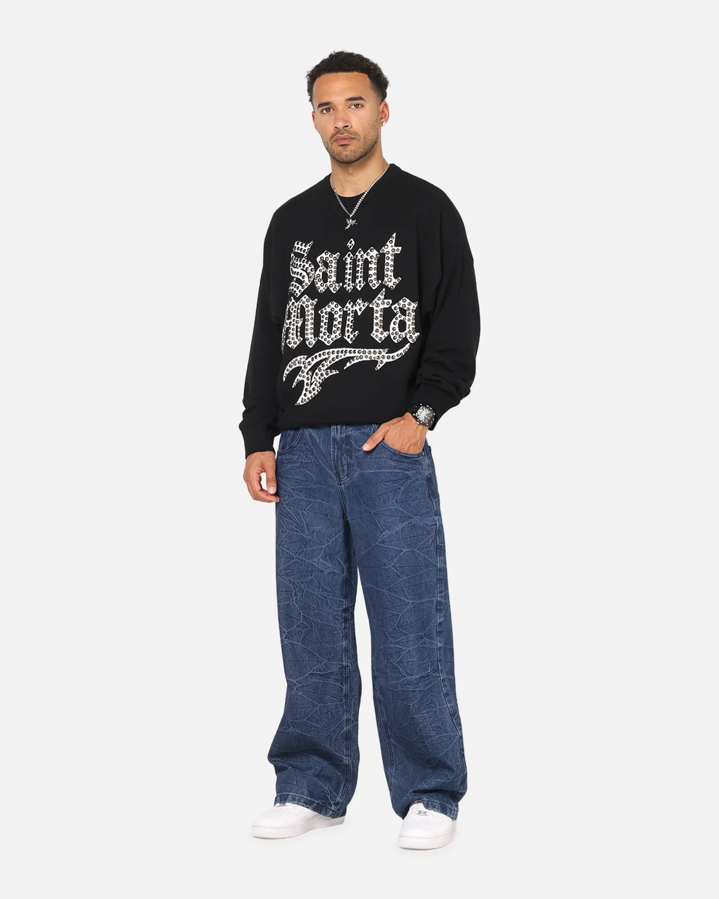 Saint Morta Sanctified Crewneck Sweater Black