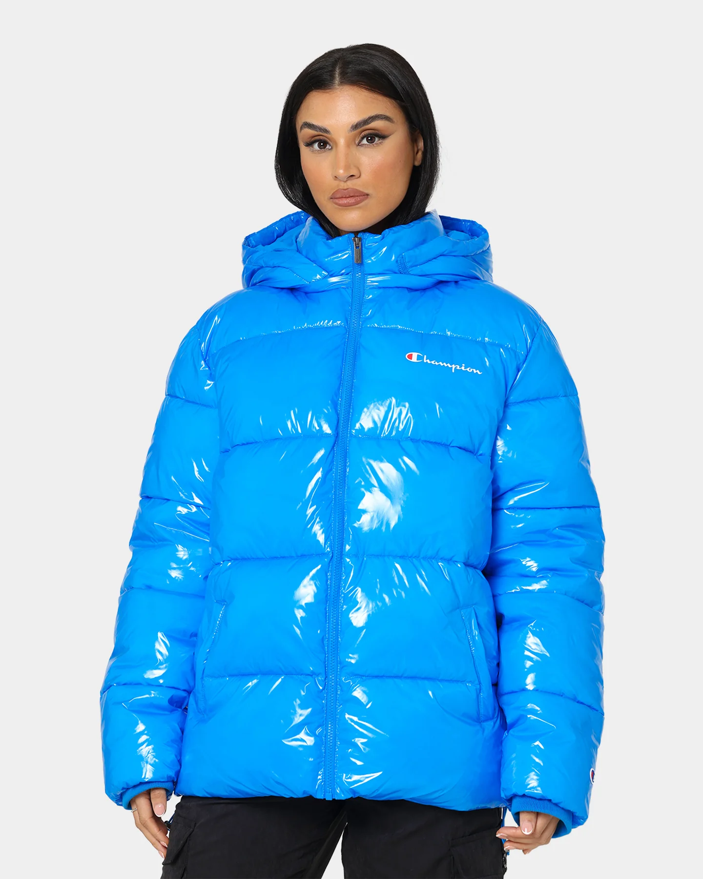 Champion High Shine Puffer Jacket Royal Blue