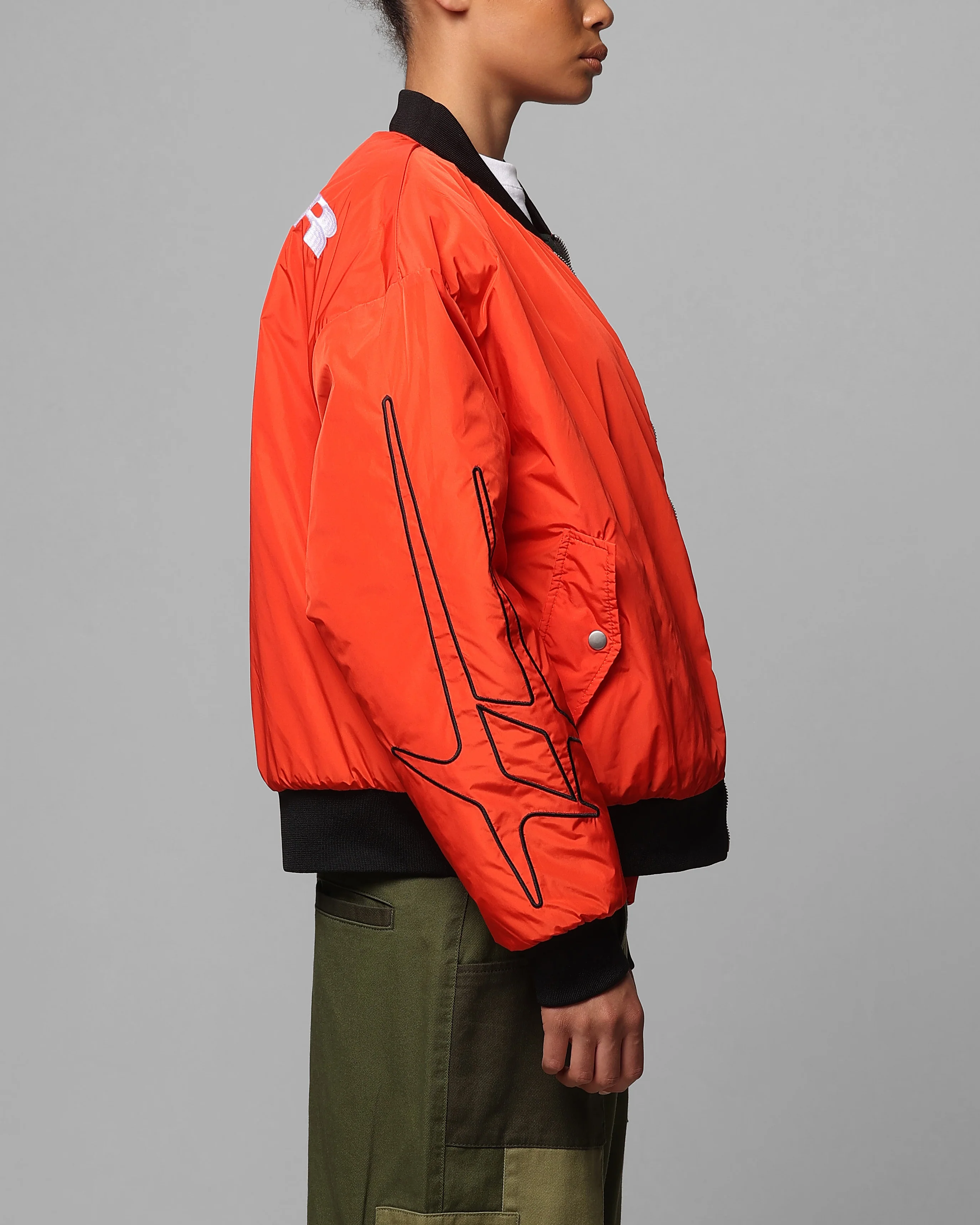 Loiter Cyber Reversible Bomber Jacket Red/Green