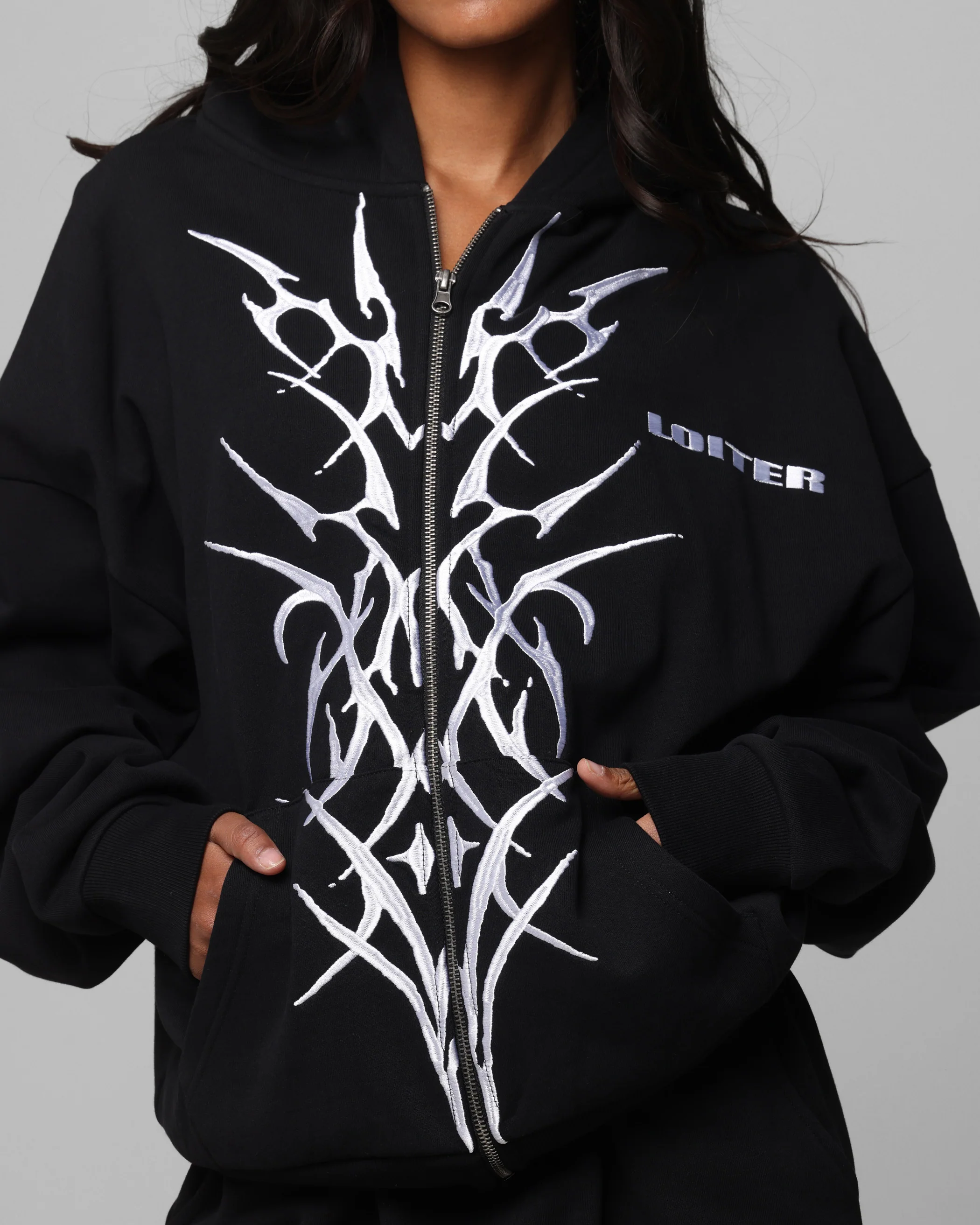 Loiter Blood Born Zip Hoodie Black