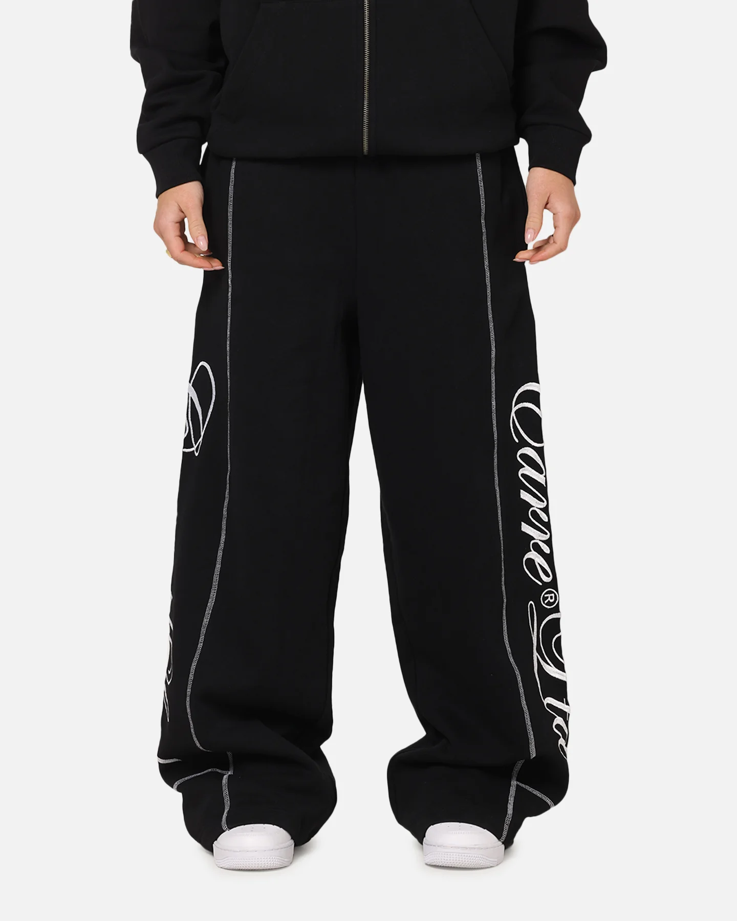Carre Script Trackpants Black