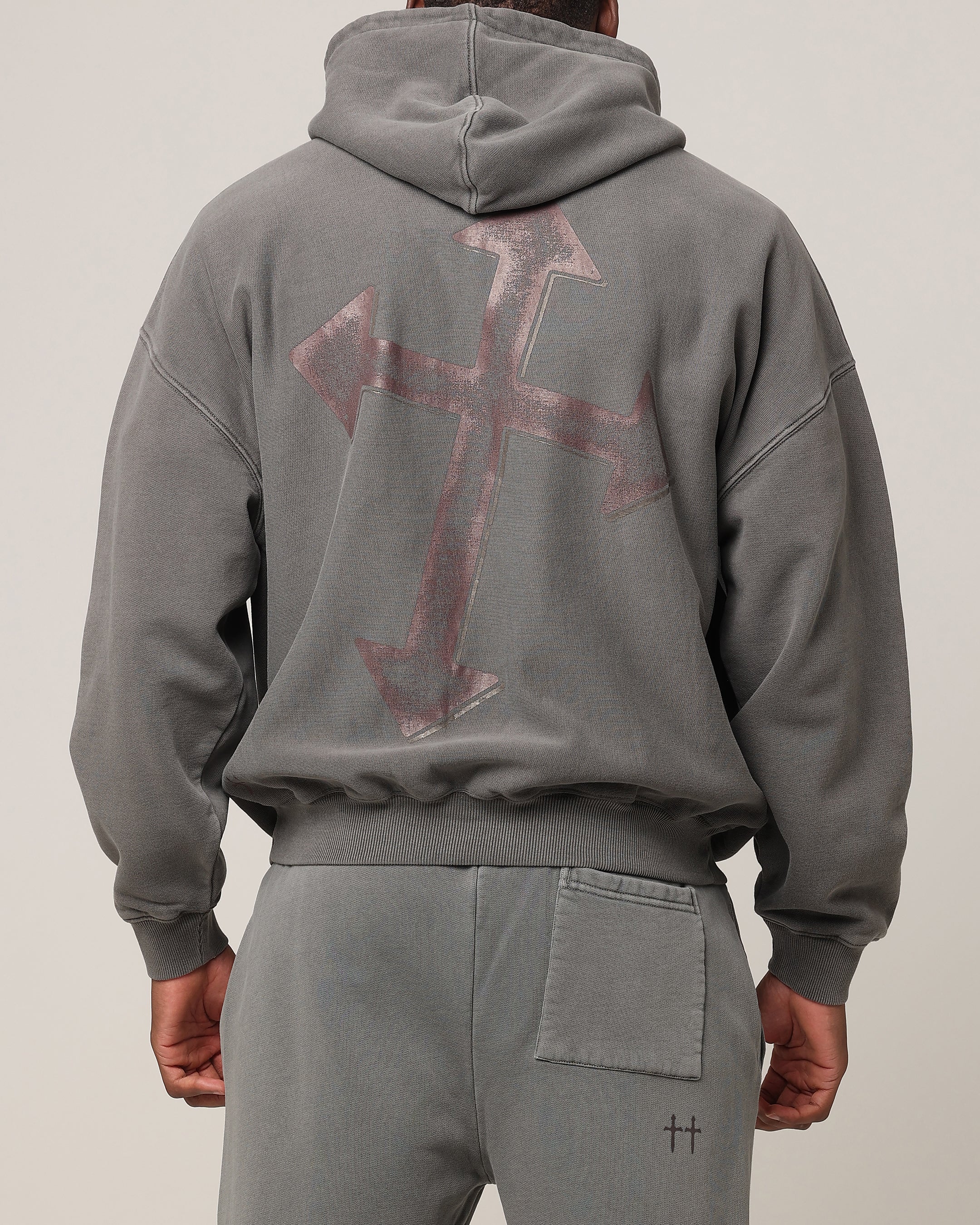 Saint Morta SSIX Vintage Hoodie Washed Charcoal